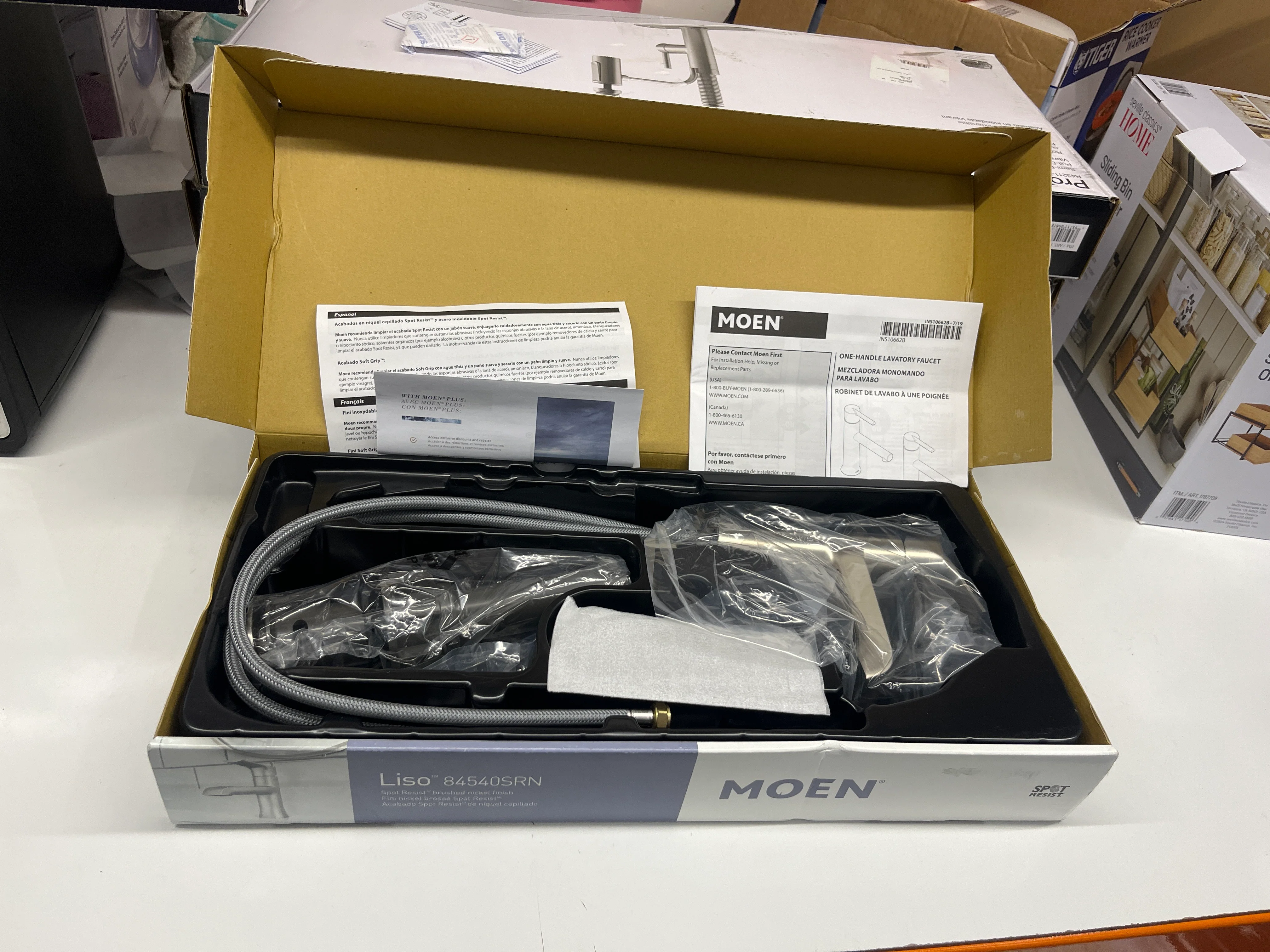 NEW - Moen Liso Brushed Nickel Single Hole Bathroom Faucet - Image 3