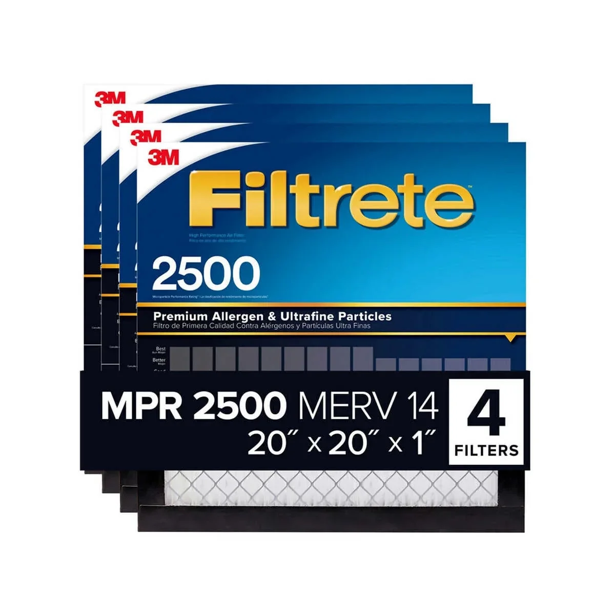 Filtrete 20x20x1 2500 Series 1" Filter, 4-pack