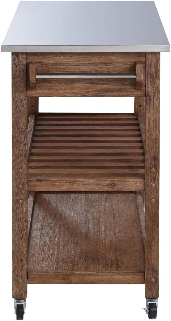 NEW - Boraam Sonoma Kitchen Cart, Barnwood Wire-Brush - Retail $245 - Image 4