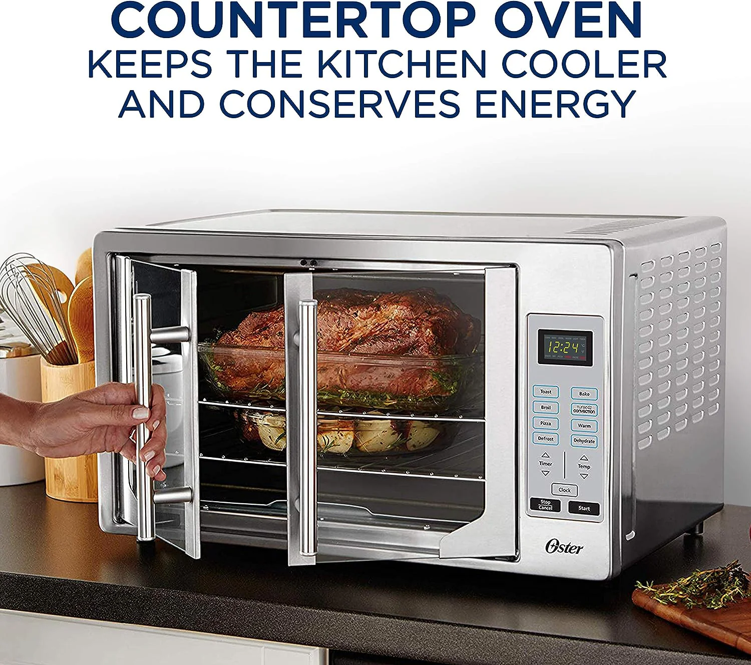 NEW w/ Dent - Costco - Oster Digital French Door Countertop Oven - Retail $139 - Image 2