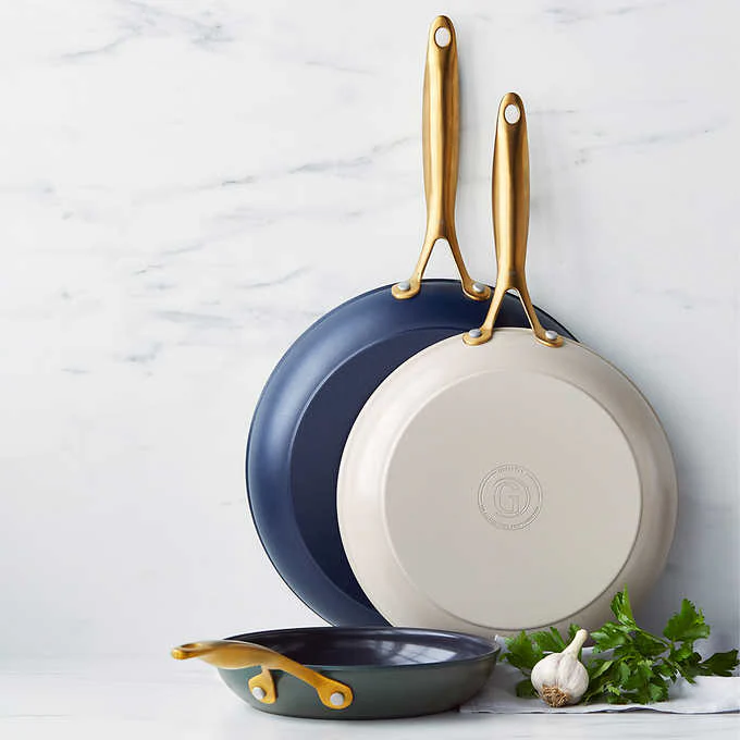 NEW - Costco - GreenPan Jewel 3-piece Ceramic Non-Stick Skillet Set - Retail $64 - Image 4