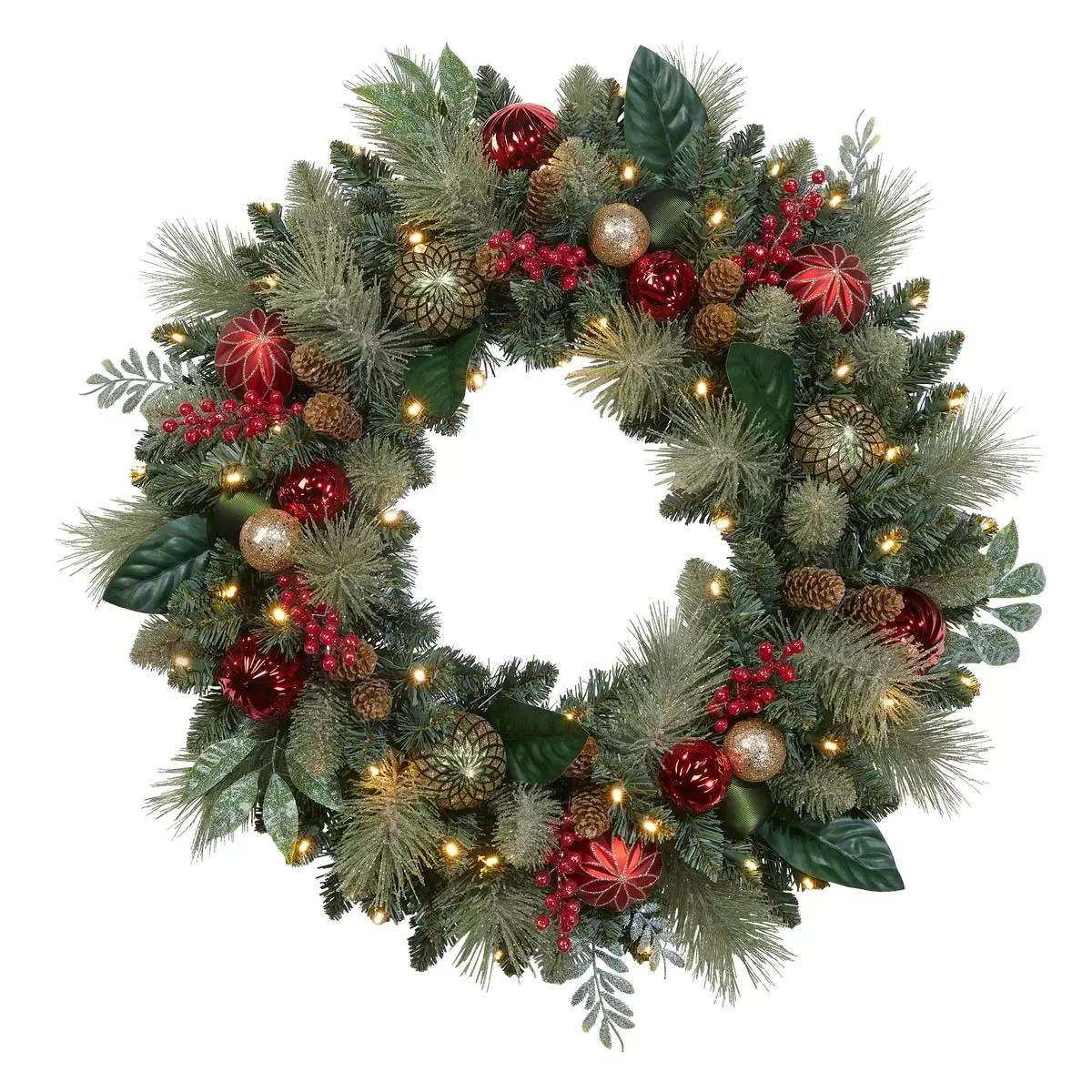30" Pre-Lit Decorated Wreath - Image 2