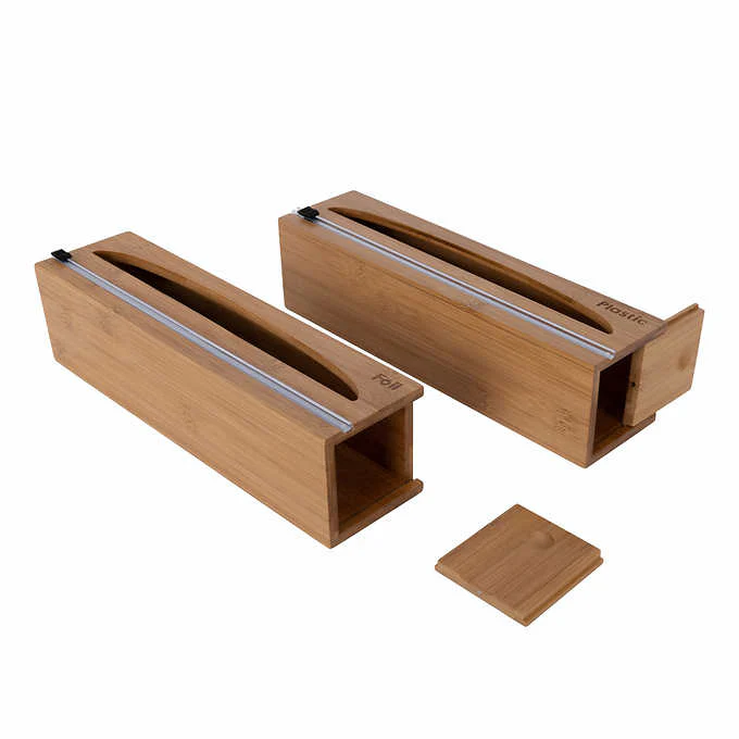 Seville Classics Bamboo Food Wrap Dispenser 2-piece Set - Retail $19 - Image 5