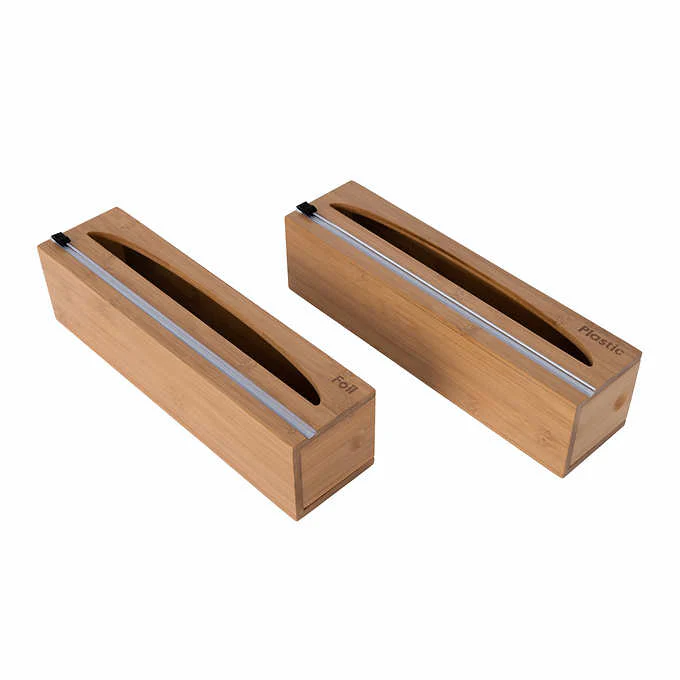 Seville Classics Bamboo Food Wrap Dispenser 2-piece Set - Retail $19 - Image 6