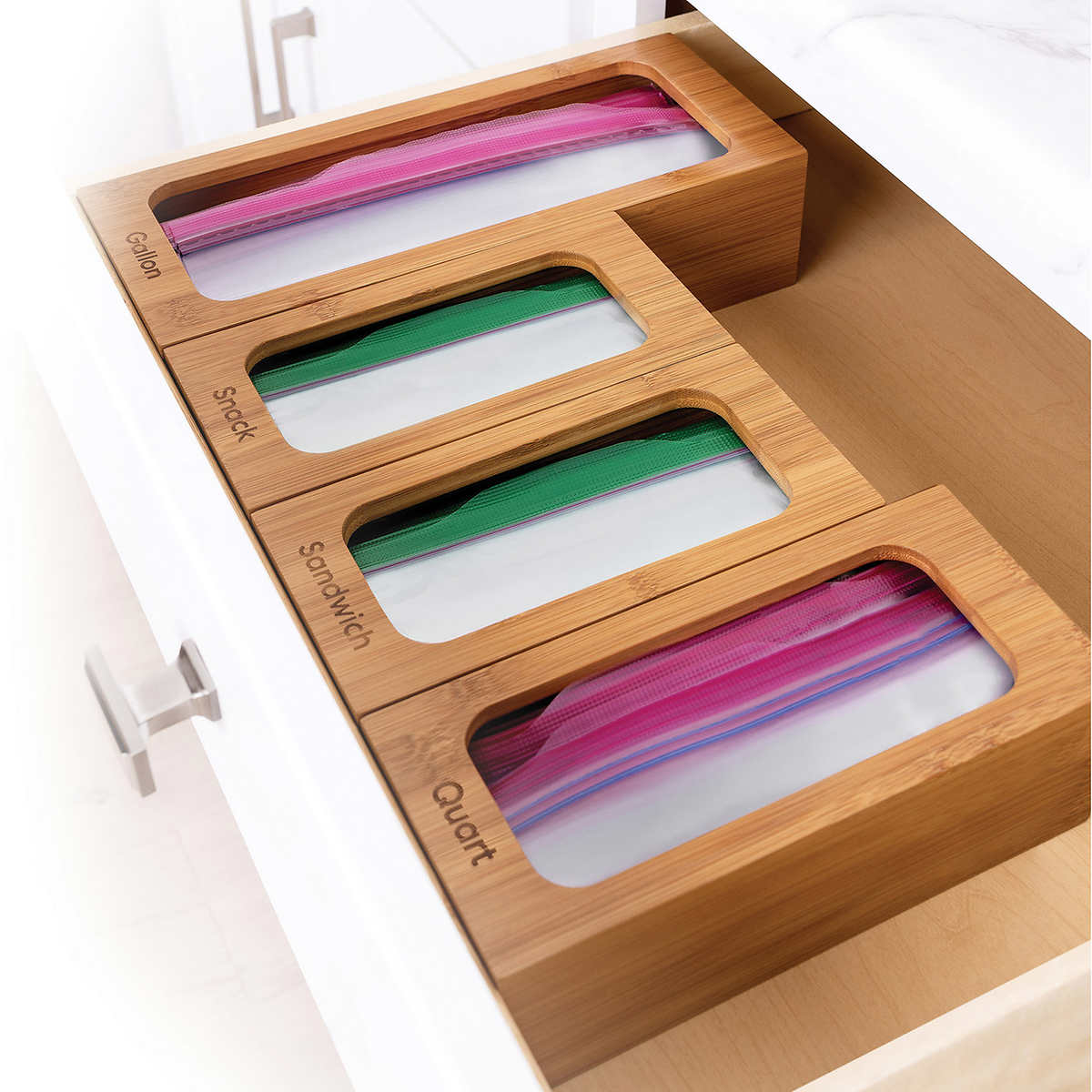 Costco - Seville Bamboo Food Bag Organizer 4-piece Set - Retail $24 - Image 6