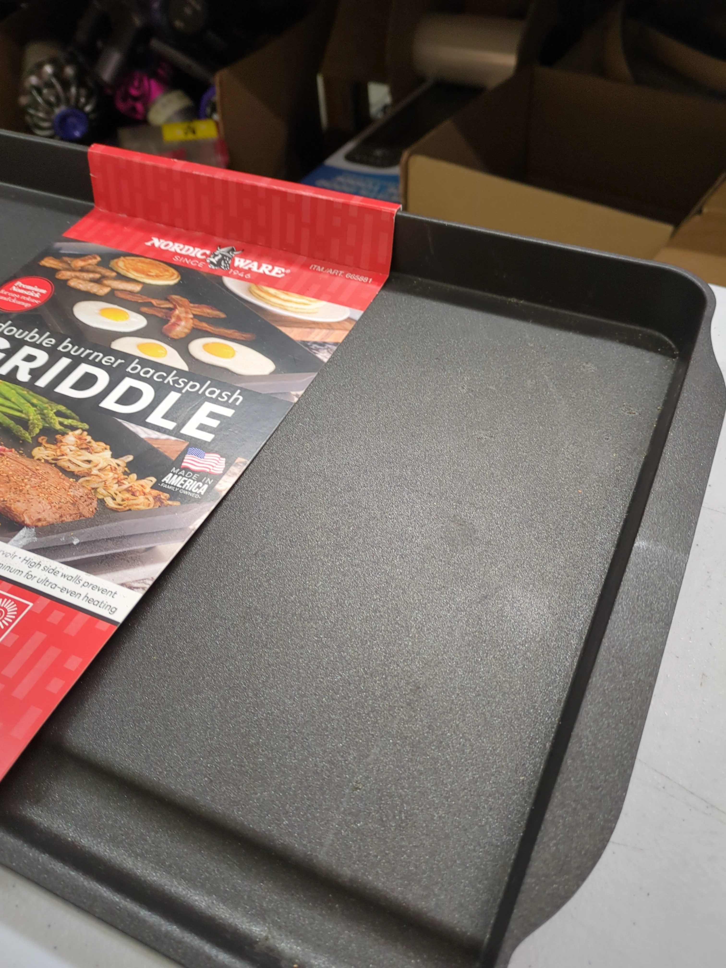 NEW - Nordic Ware Double Backsplash Griddle - Retail $38 - Image 3