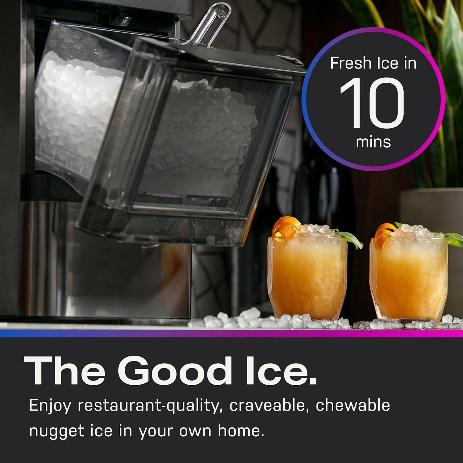 GE Profile Opal 2.0 | Countertop Nugget Ice Maker with Side Tank | Ice Machine with WiFi Connectivity | Smart Home Kitchen Essentials | Black Stainless - Image 3