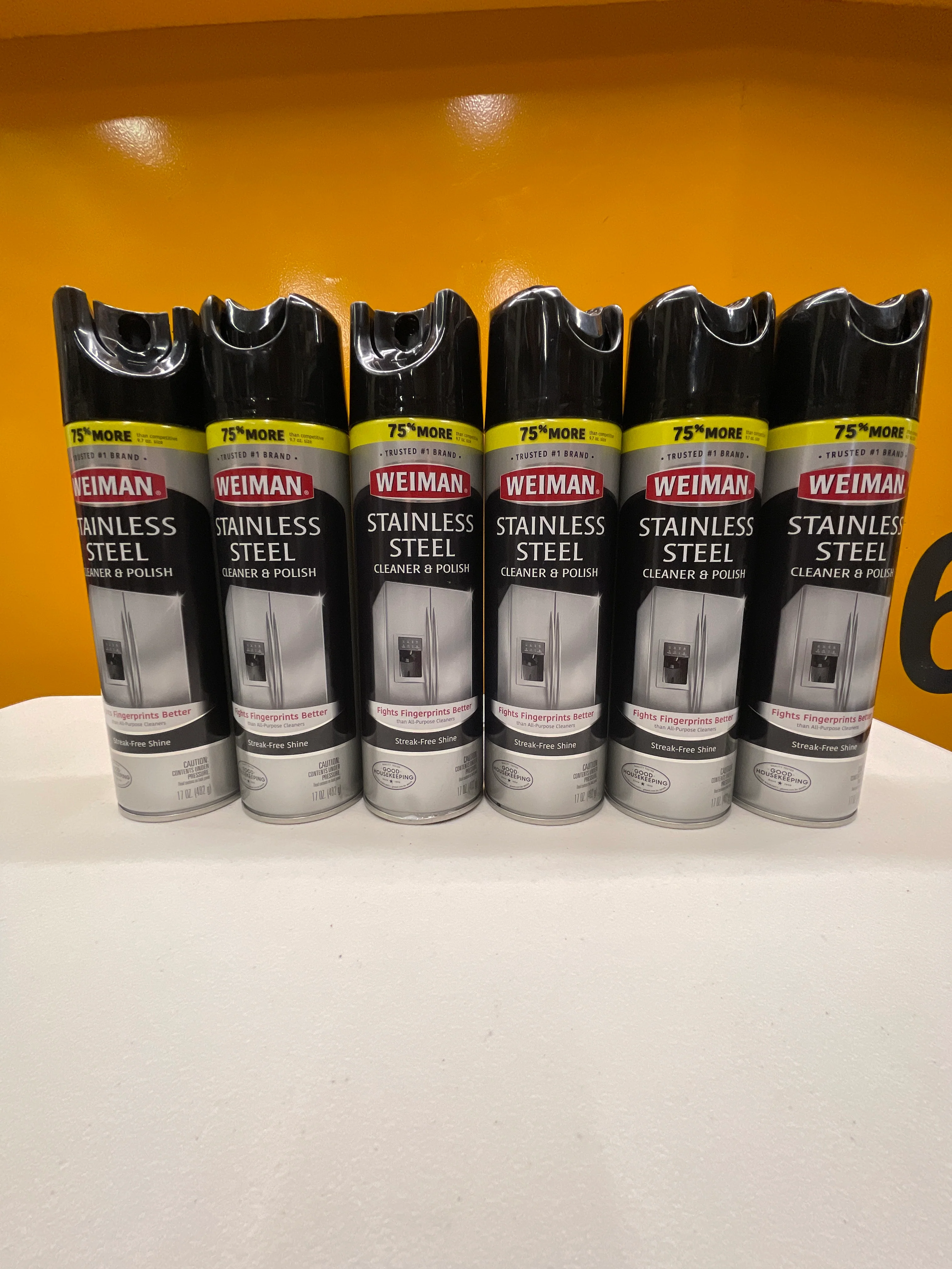 Weiman Stainless Steel Cleaner and Polish, 6 Aerosol Cans (WMN49CT) - Retail $40 - Image 2