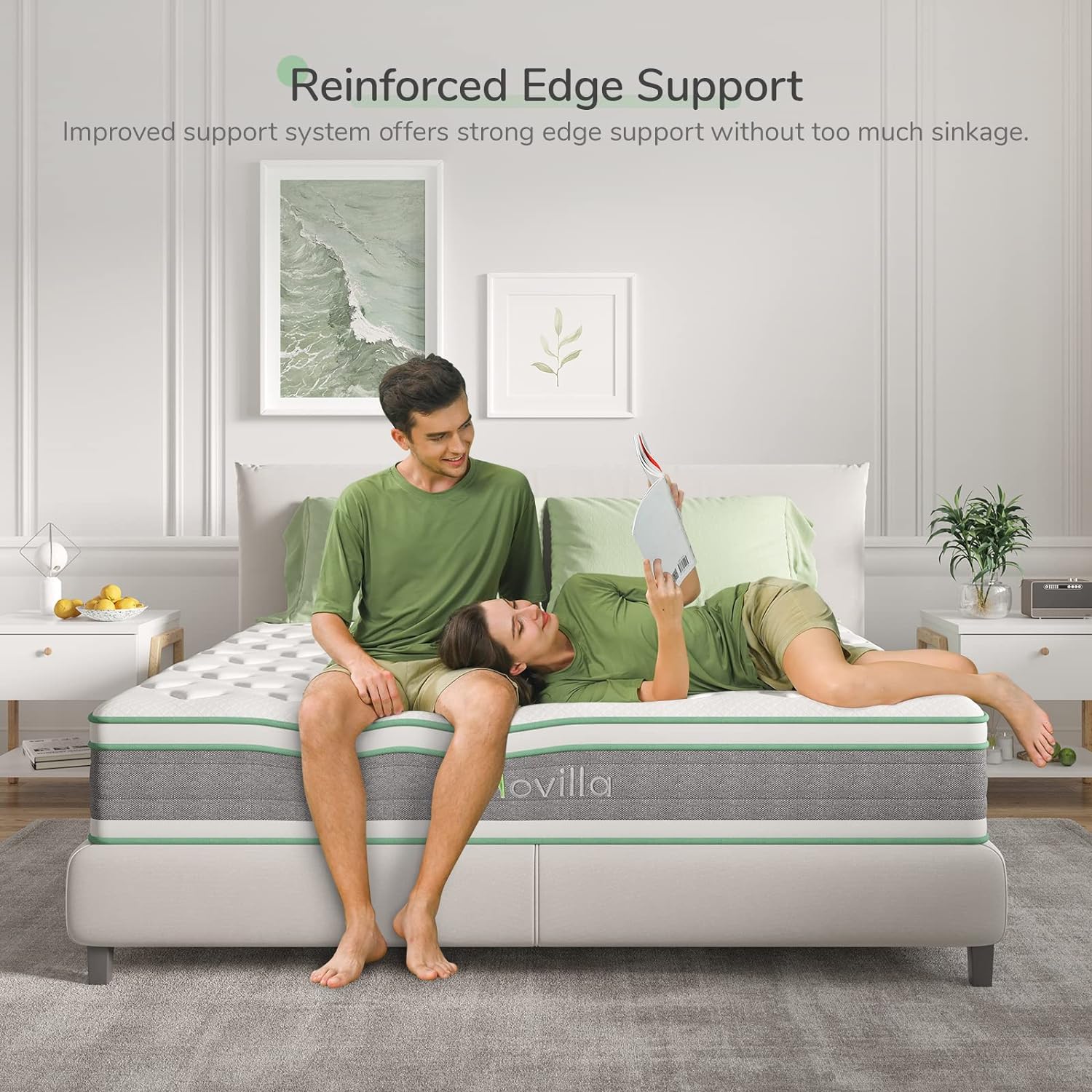 NEW - Novilla California King Mattress 12 Inch Hybrid Mattress, Innerspring - Retail $331 - Image 5