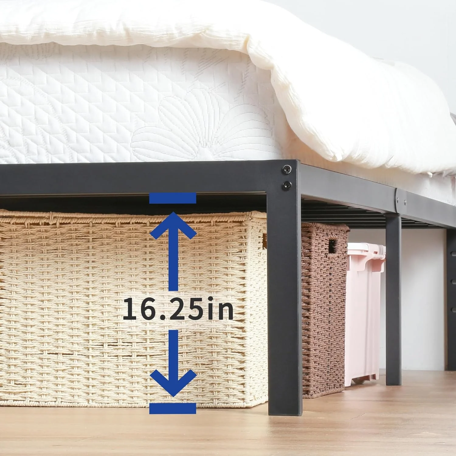 NEW - Olee Sleep FULL 18 Inch Heavy Duty Steel Slat Anti-Slip Support, Black - Retail $118 - Image 5