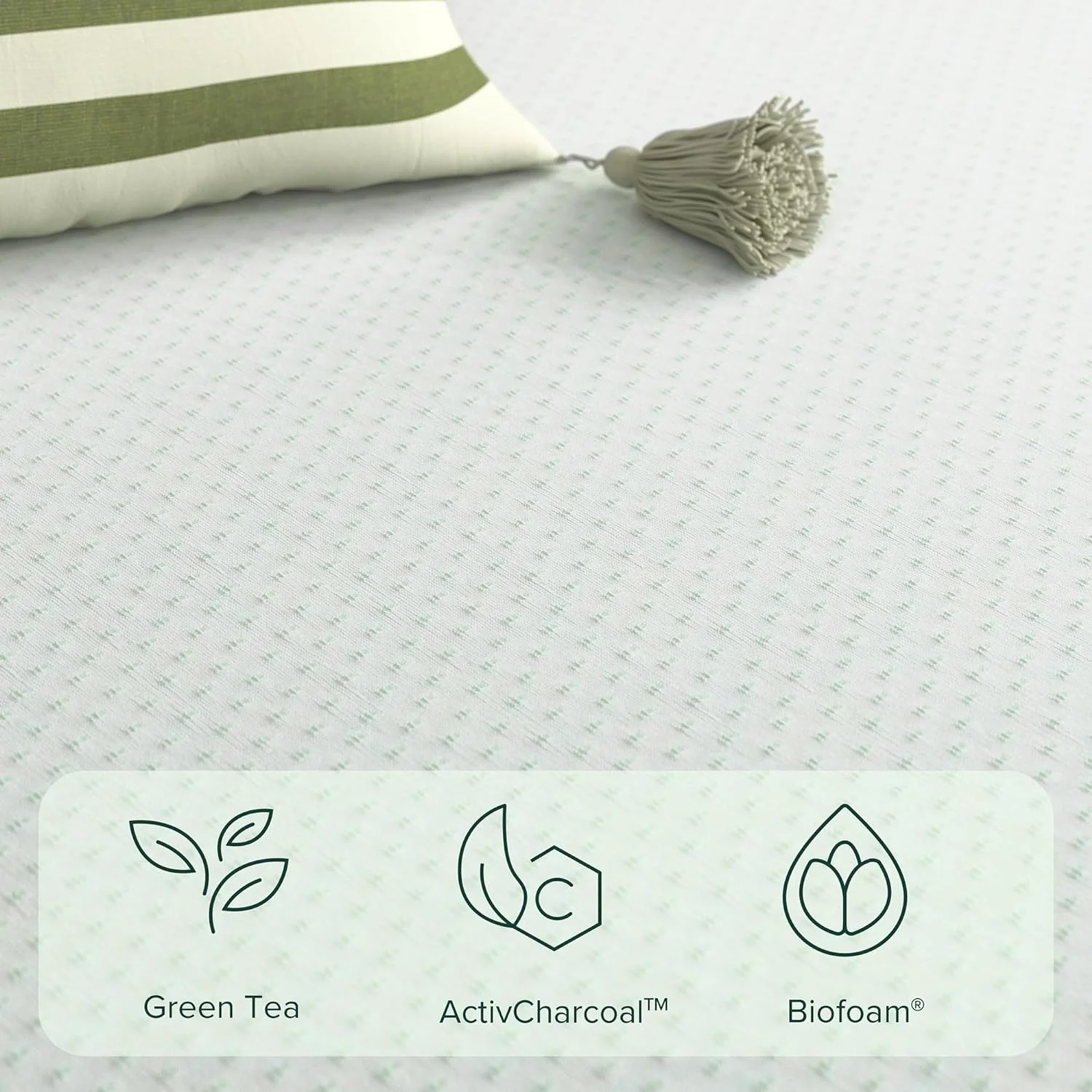 ZINUS 12 Inch TWIN Green Tea Memory Foam Mattress, Fiberglass Free, Patented Custom Contour Support, Sturdy Base Foam, CertiPUR-US Certified, Bed-in-a-box, Twin, White - Retail $225 - Image 3