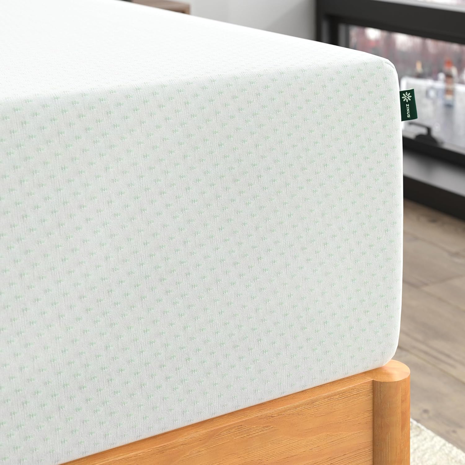 ZINUS 12 Inch TWIN Green Tea Memory Foam Mattress, Fiberglass Free, Patented Custom Contour Support, Sturdy Base Foam, CertiPUR-US Certified, Bed-in-a-box, Twin, White - Retail $225 - Image 4