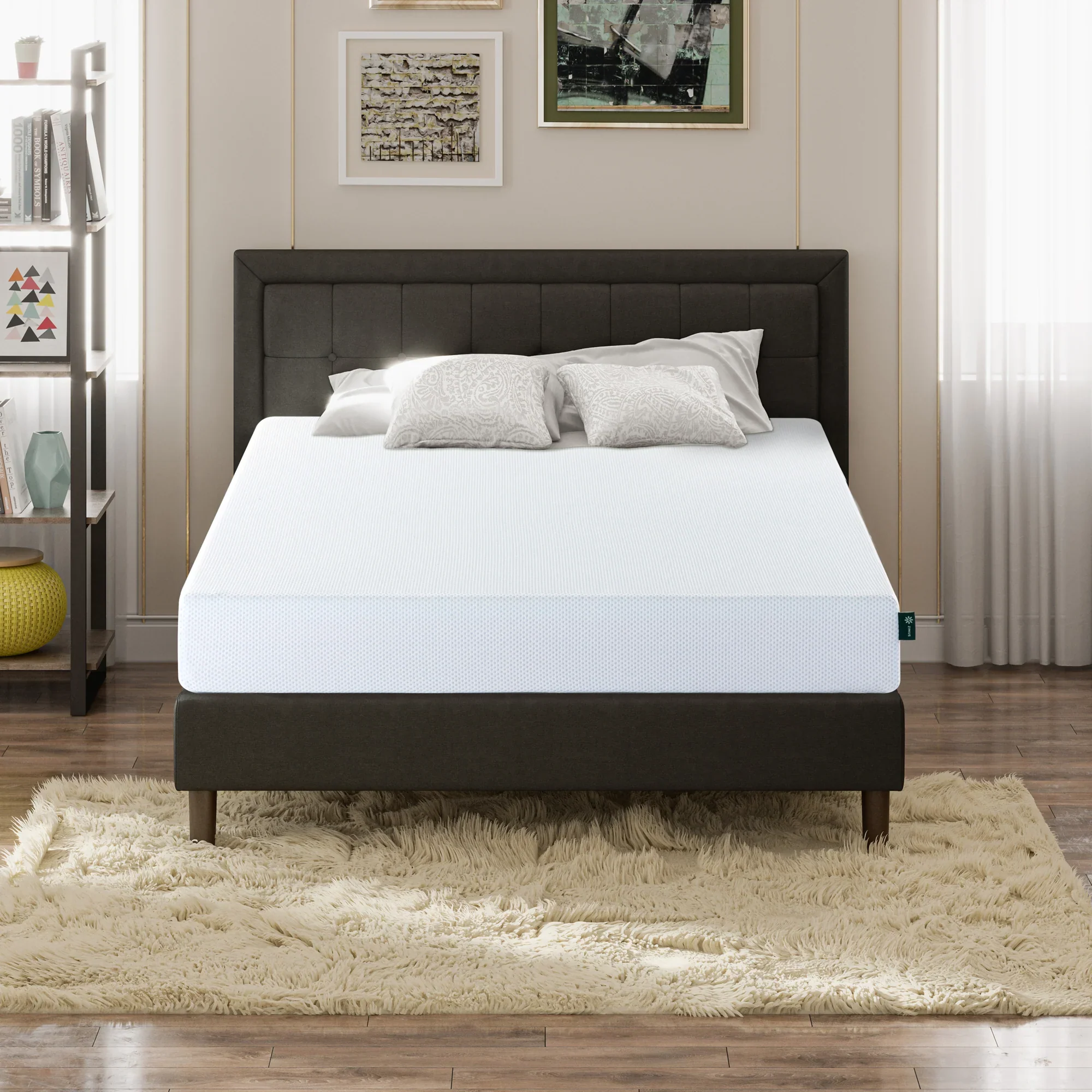 NEW - ZINUS QUEEN 10 Inch Green Tea Cooling Gel Memory Foam Mattress, CertiPUR-US - Retail $299 - Image 7