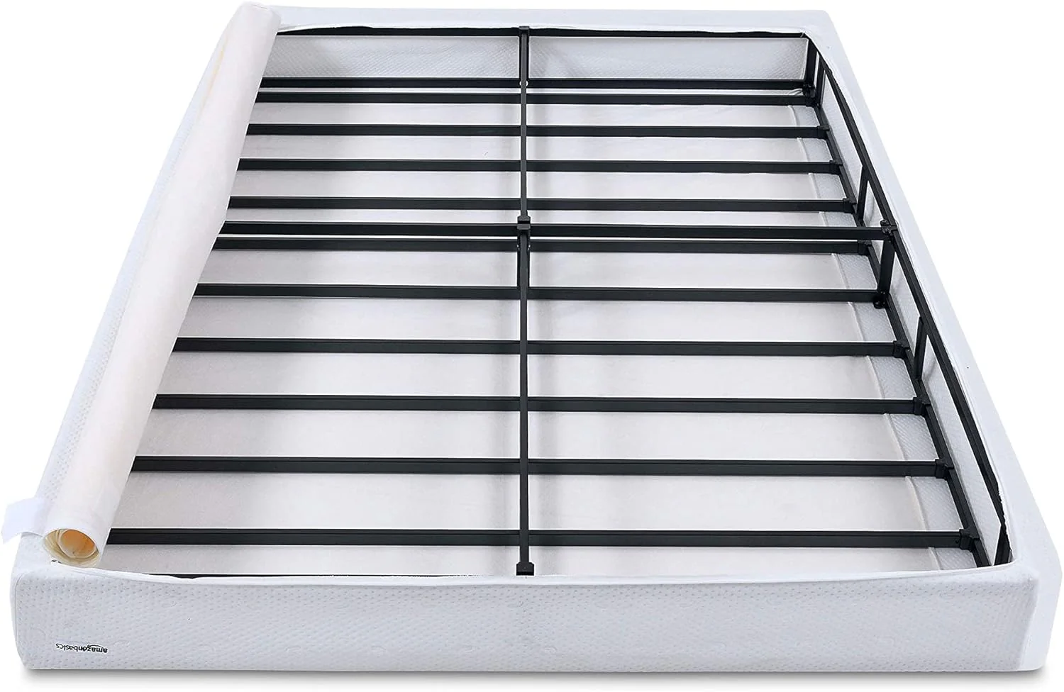 NEW - Amazon Basics Smart Box Spring Bed Base, 9 Inch Mattress Foundation, Tool-Free Easy Assembly, Queen, White - Retail $139 - Image 7