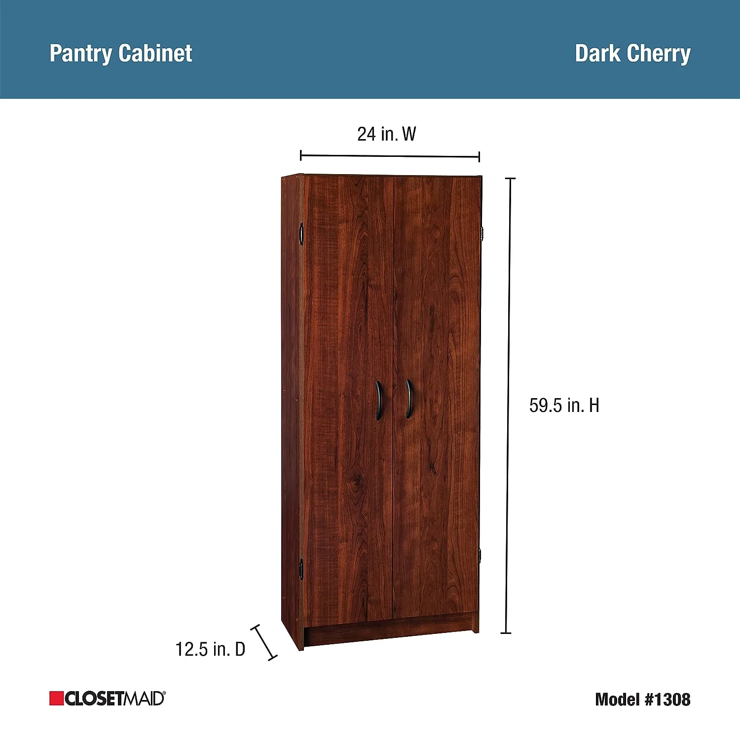 NEW - ClosetMaid Pantry Cabinet Cupboard with 2 Doors Adjustable Shelves, Standing - Retail $133 - Image 2