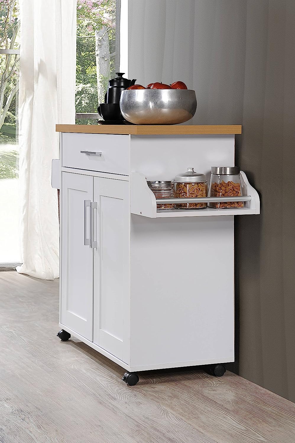 NEW - Hodedah Kitchen Island with Spice Rack, Towel Rack & Drawer - Retail $83 - Image 6
