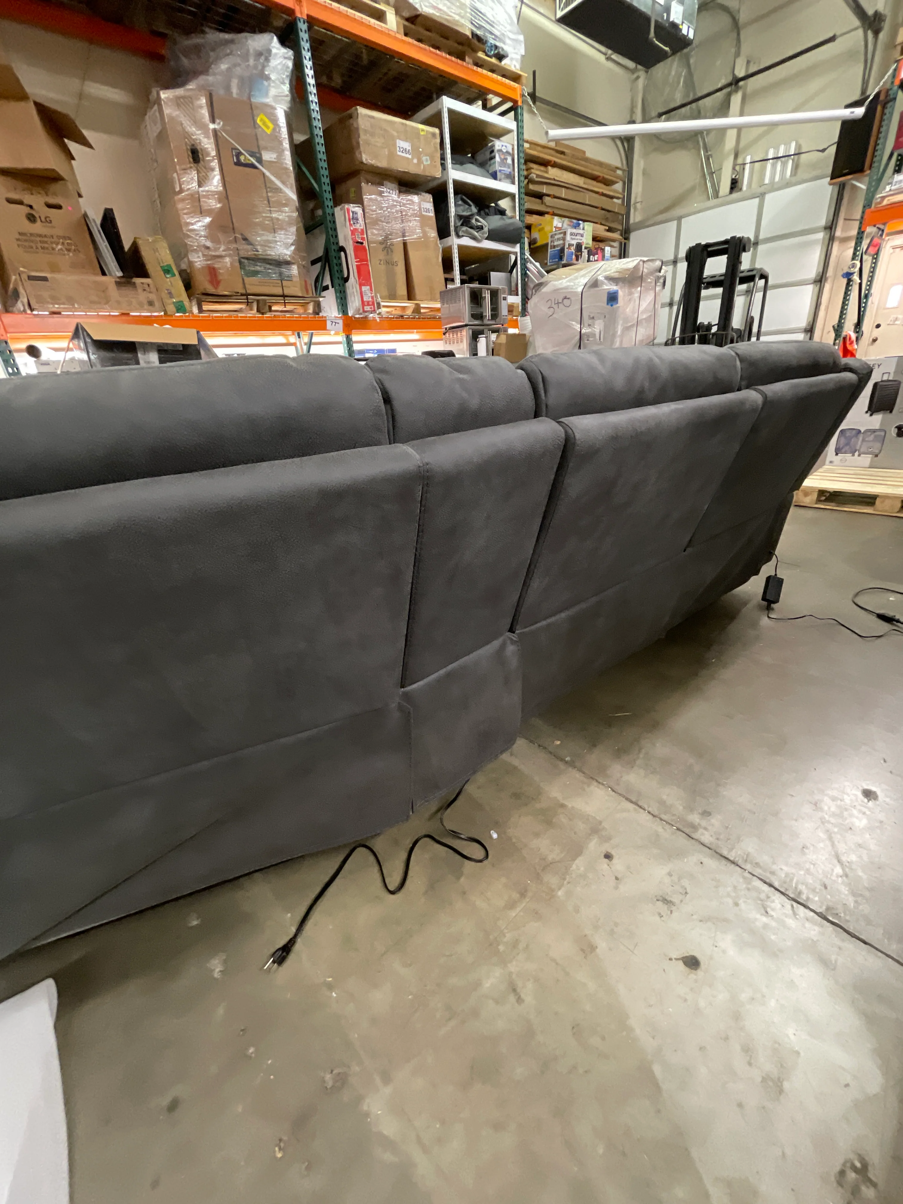 NEW - Costco - Kelsee Fabric Power Reclining Sectional with Power Headrests - Retail $2399 - Image 7