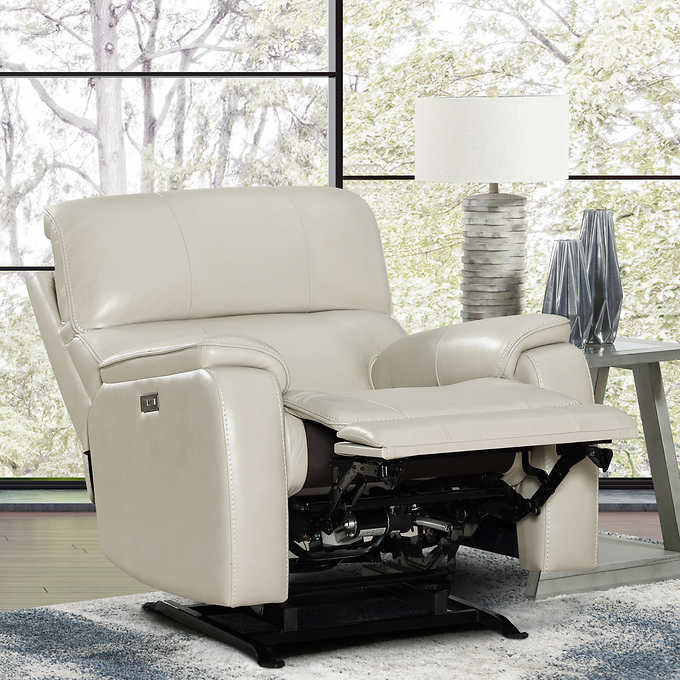 Like NEW - Costco - Barcalounger Columbia Leather Power Recliner with Power Headrest - Retail $799 - Image 2