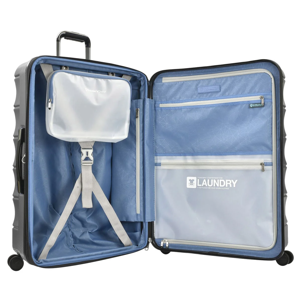 NEW - Traveler's Choice Grey Granville II 2-piece Hardside Spinner Luggage Set - Image 9