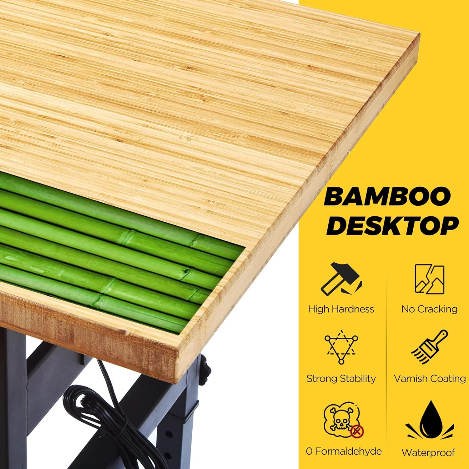 NEW - Workbench for Garage Workbench with Drawer Garage Workbench with Height Adjust with Power Outlet with Wheels 59" x 23.6" 1.5" Thick Bamboo Top 2700lbs Capacity Workbench for Home - Retail $499 - Image 5