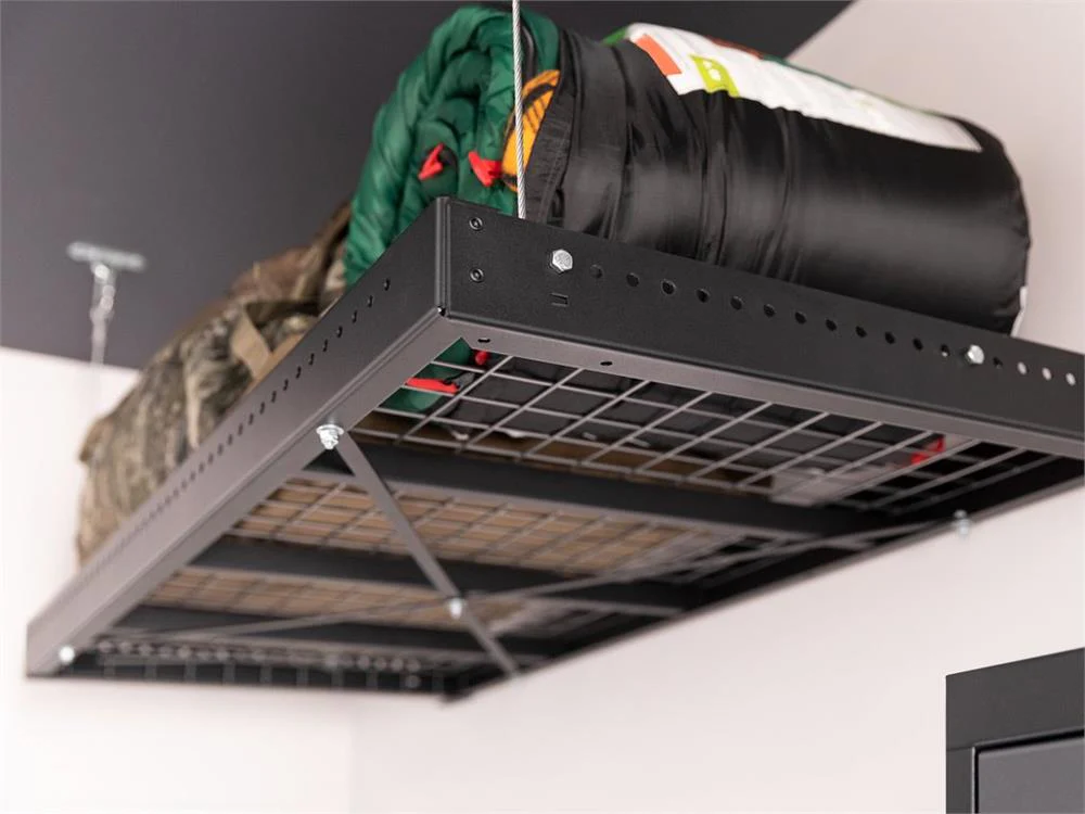 NEW - NewAge Products Pro Series Black 2 ft. x 8 ft. Wall Mounted Steel Shelf, Garage Overheads, 40406 - Retail $249 - Image 5