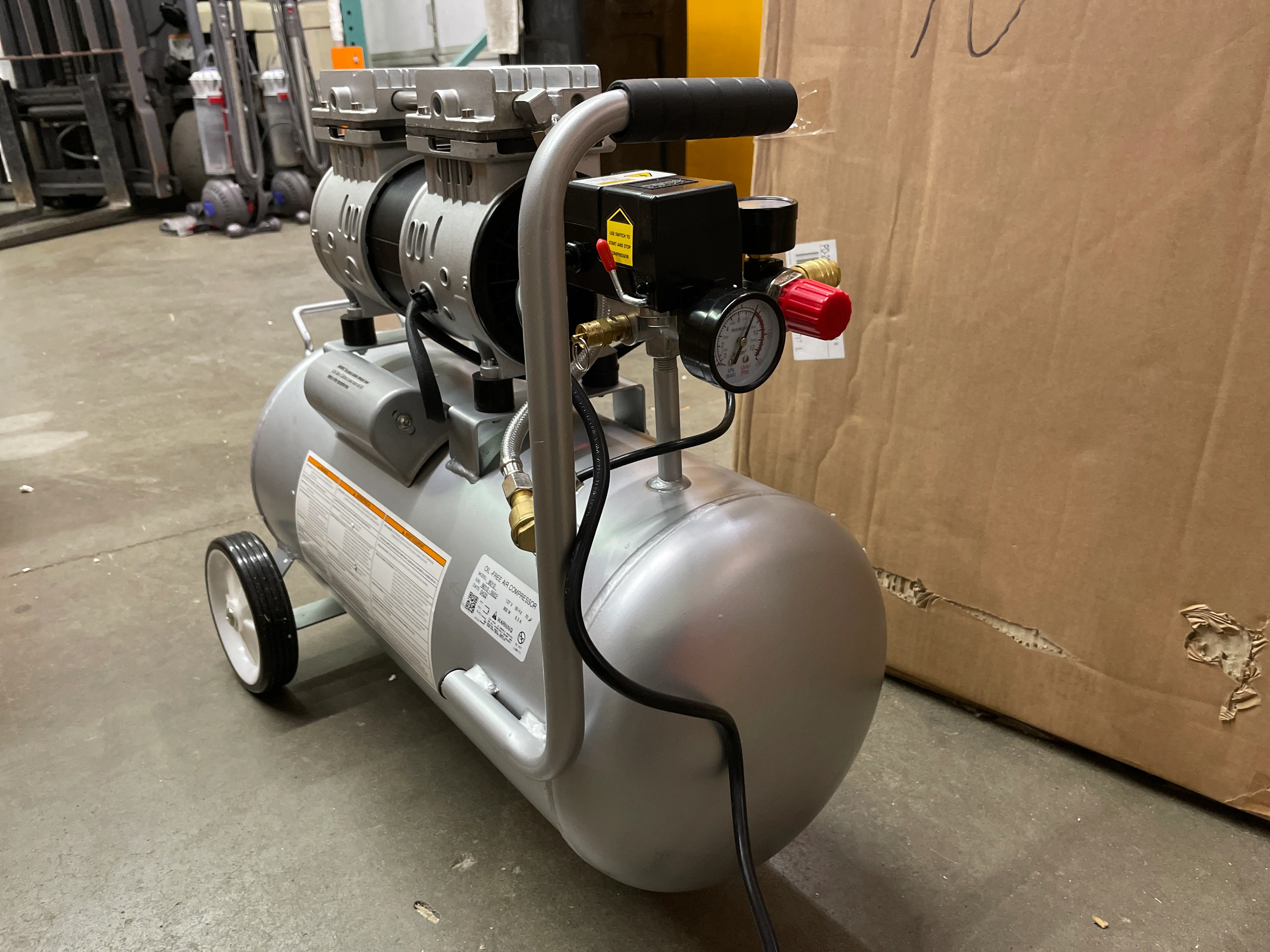 California Air Tools 8010 Steel Tank Air Compressor | Ultra Quiet, Oil-Free, 1.0 hp, 8 gal - Retail $235 - Image 6