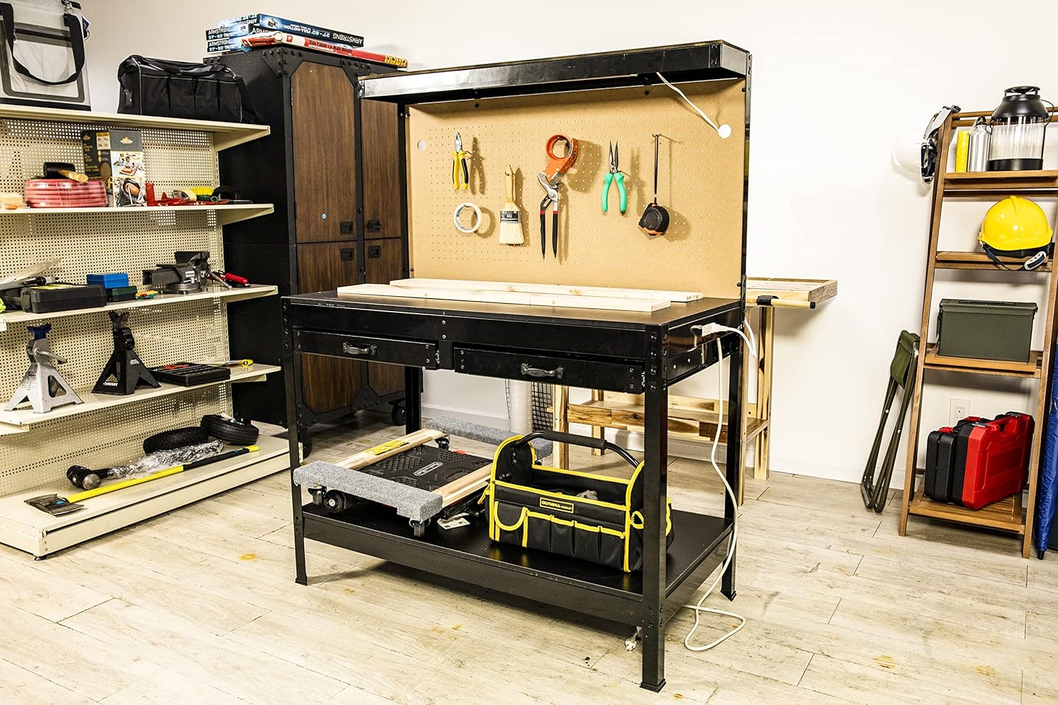 NEW - Olympia Tools Multi-Purpose Workbench With Light, 82-802 , Black - Retail $199 - Image 6