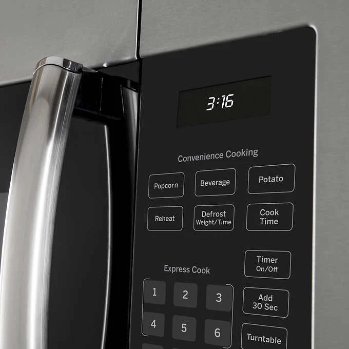 NEW - GE 1.6 cu. ft. Over-the-Range Microwave Oven with Cooktop Lighting and 300-CFM Exhaust Fan JVM3160RFSS - Retail $359 - Image 3