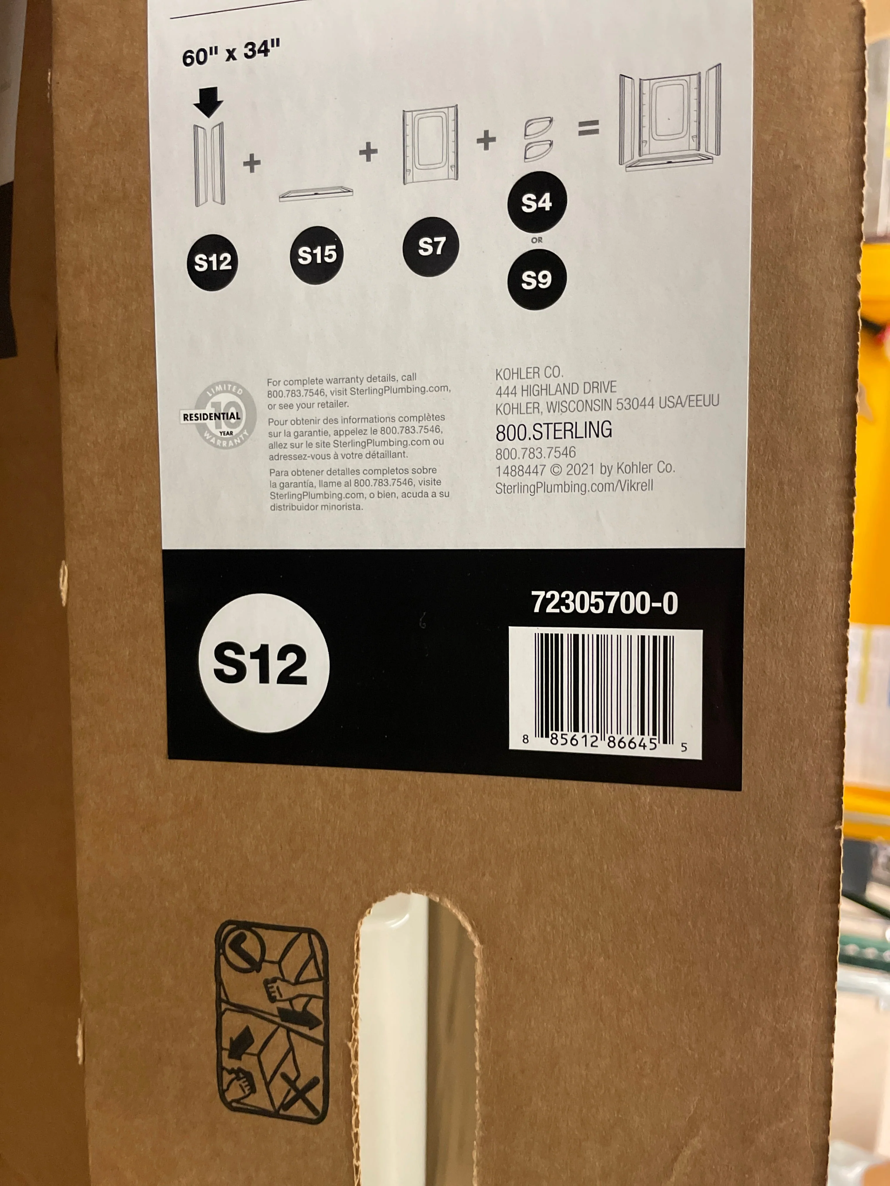 NEW - STORE+ 34 in. x 76 in. 2-Piece Direct-to-Stud Alcove Shower End Wall Set in White - Retail $279 - Image 5
