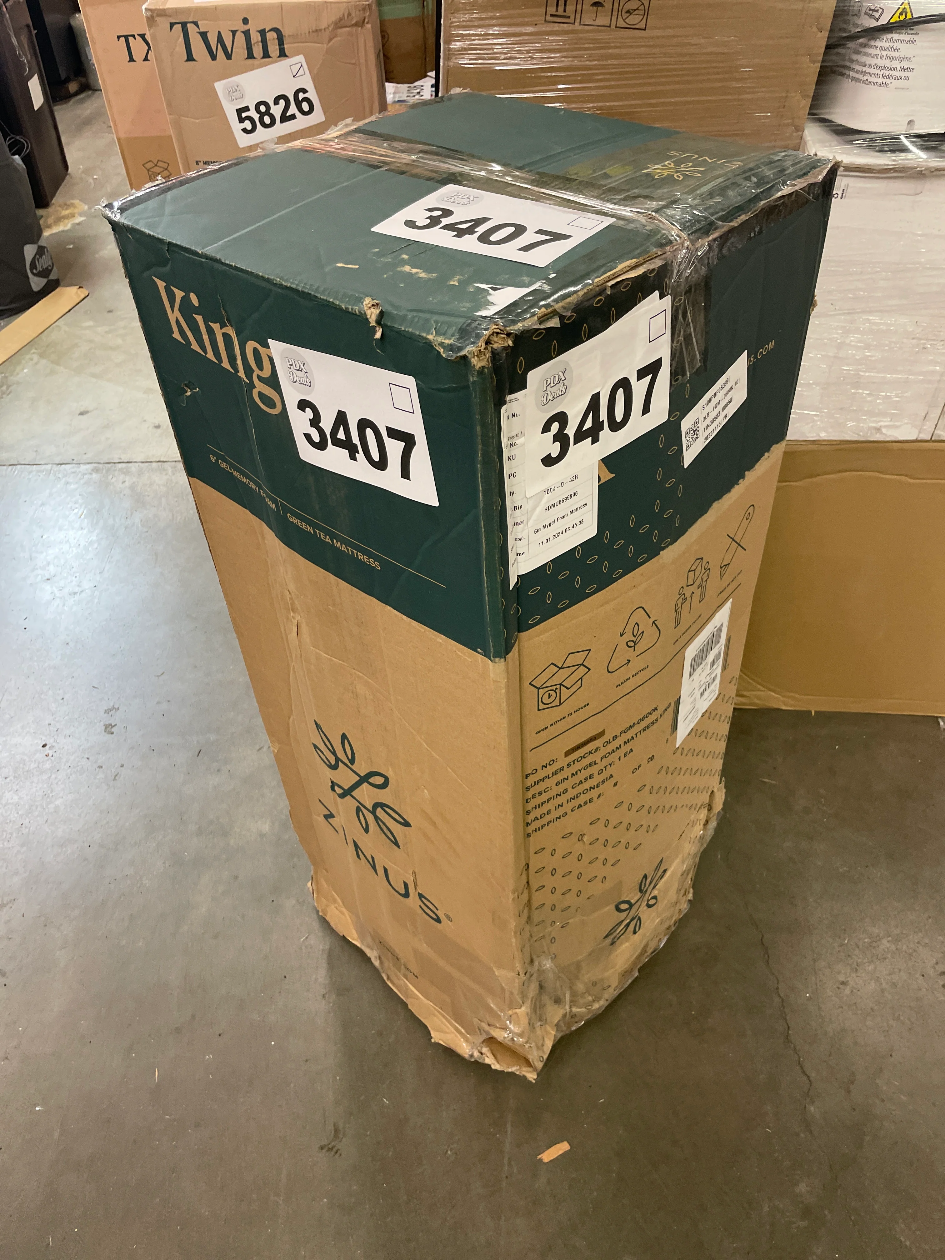 NEW - ZINUS King 6 Inch Green Tea Memory Foam Mattress, Fiberglass Free, Patented Custom Contour Support, Sturdy Base Foam, CertiPUR-US Certified, Bed-in-a-box, King, White - Retail $215 - Image 5