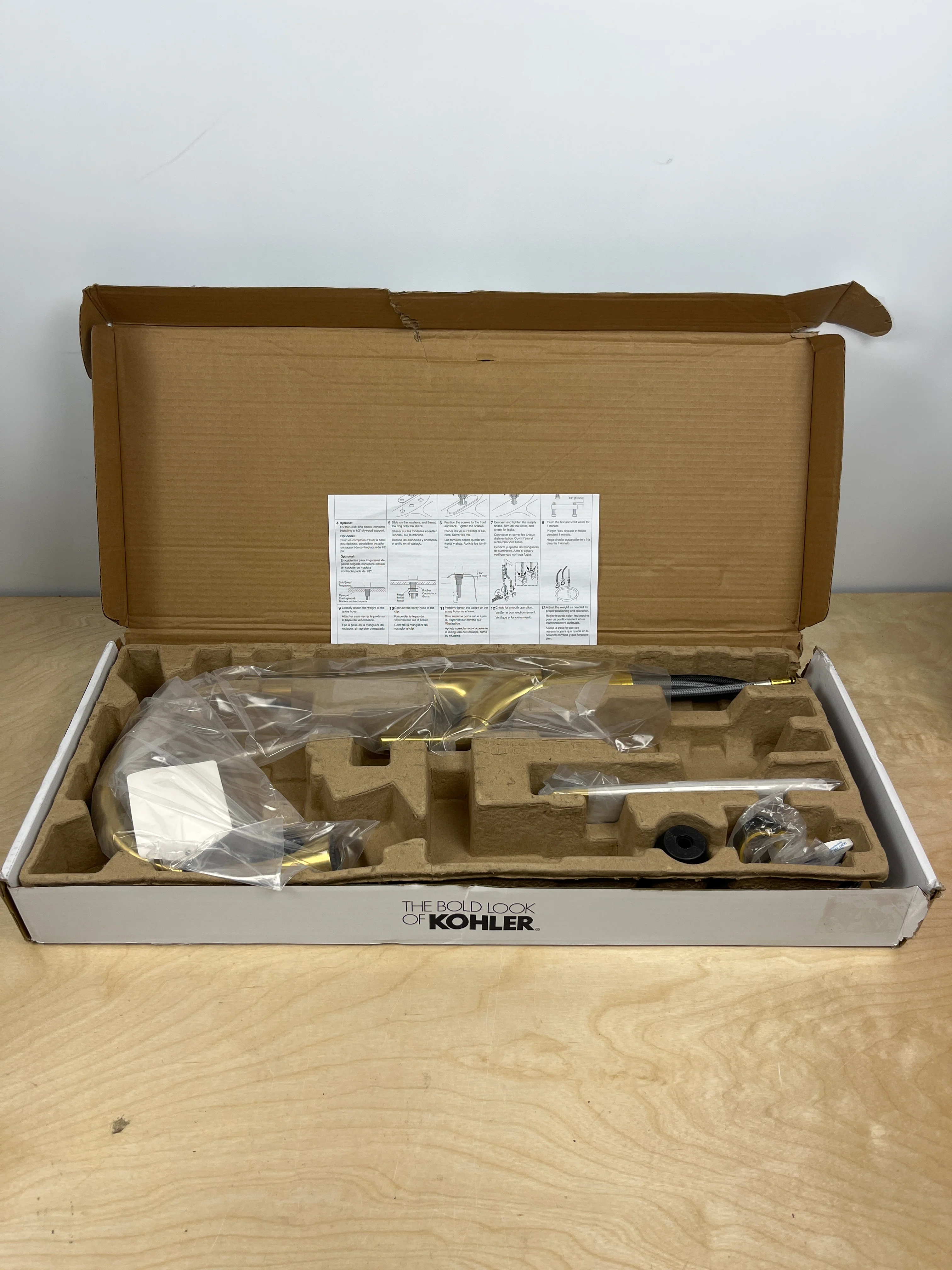 NEW Kohler Bevin Gold Pull-Down Kitchen Faucet - Image 6