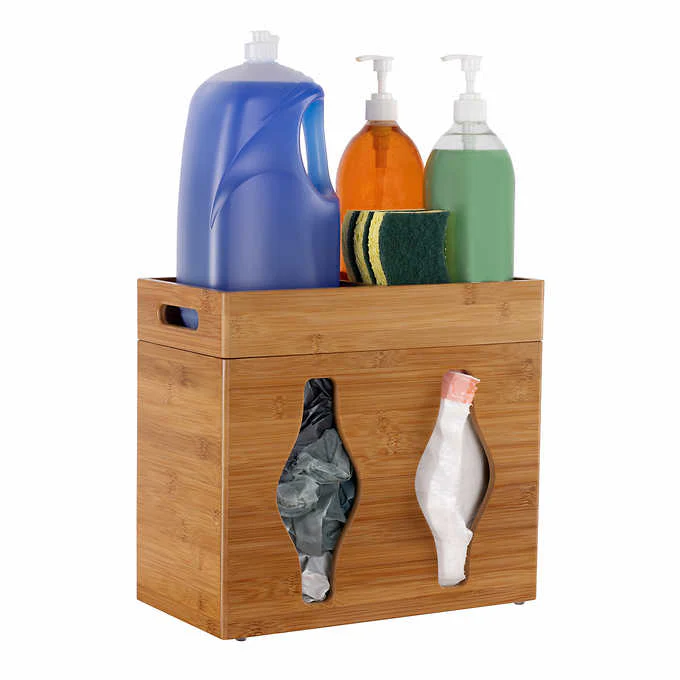 Seville Classics Bamboo Plastic Bag Organizer - Retail $33 - Image 3