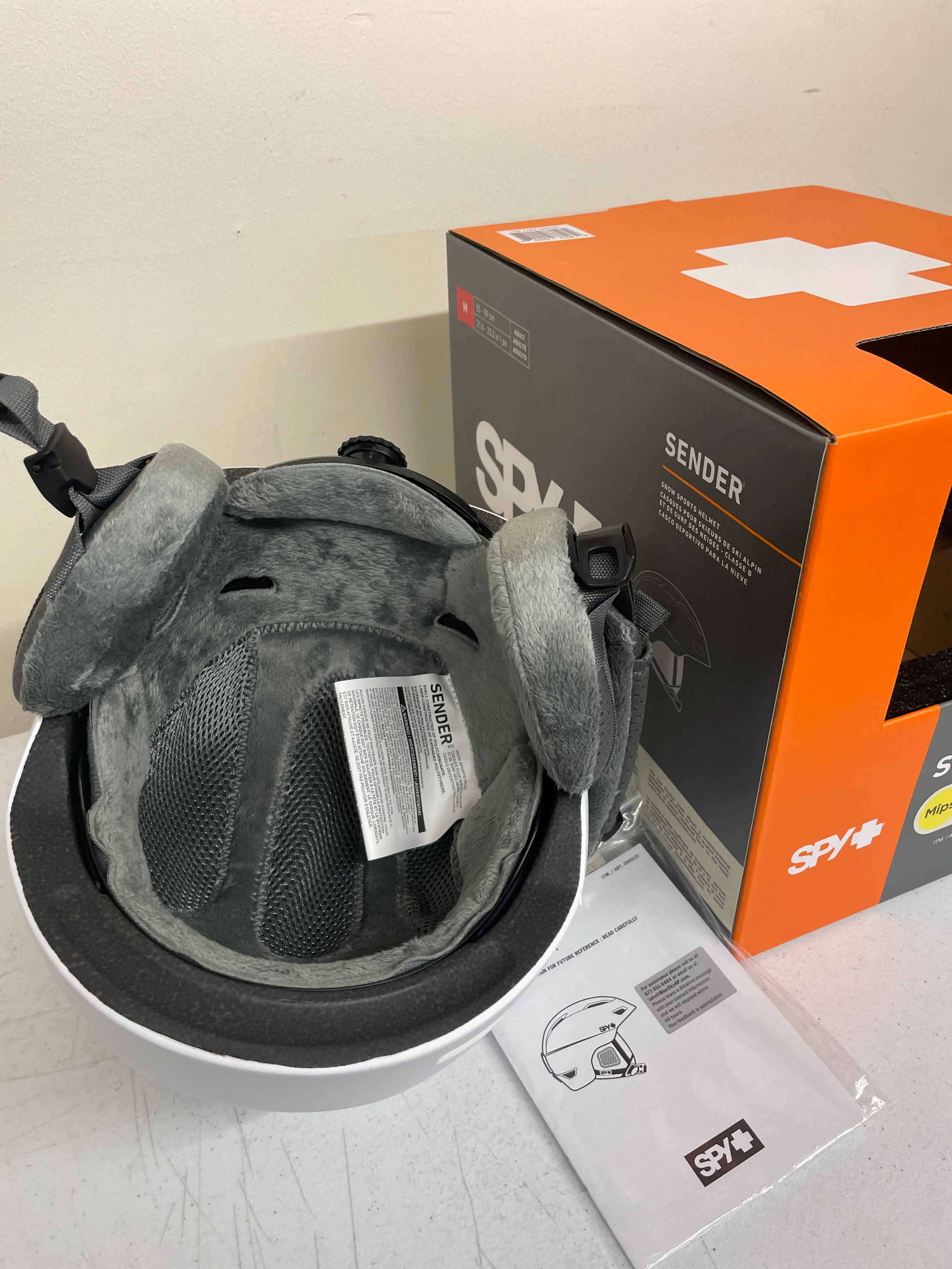 NEW - Spy Sender Snow Helmet with MIPS Safety System, White, Medium - Retail $74 - Image 4