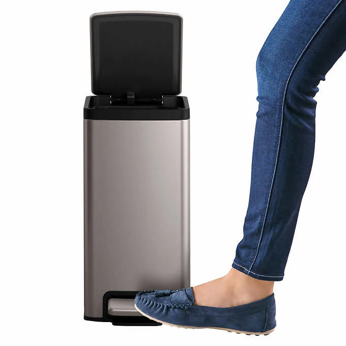 NEW - Kohler 6L Stainless Steel Step Trash Bin, 2-pack - Image 4