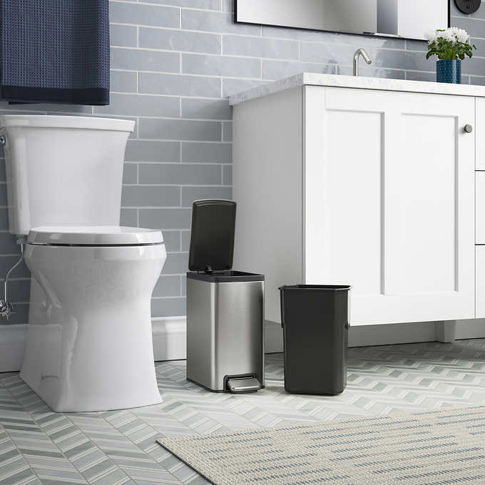 NEW - Kohler 6L Stainless Steel Step Trash Bin, 2-pack - Image 5