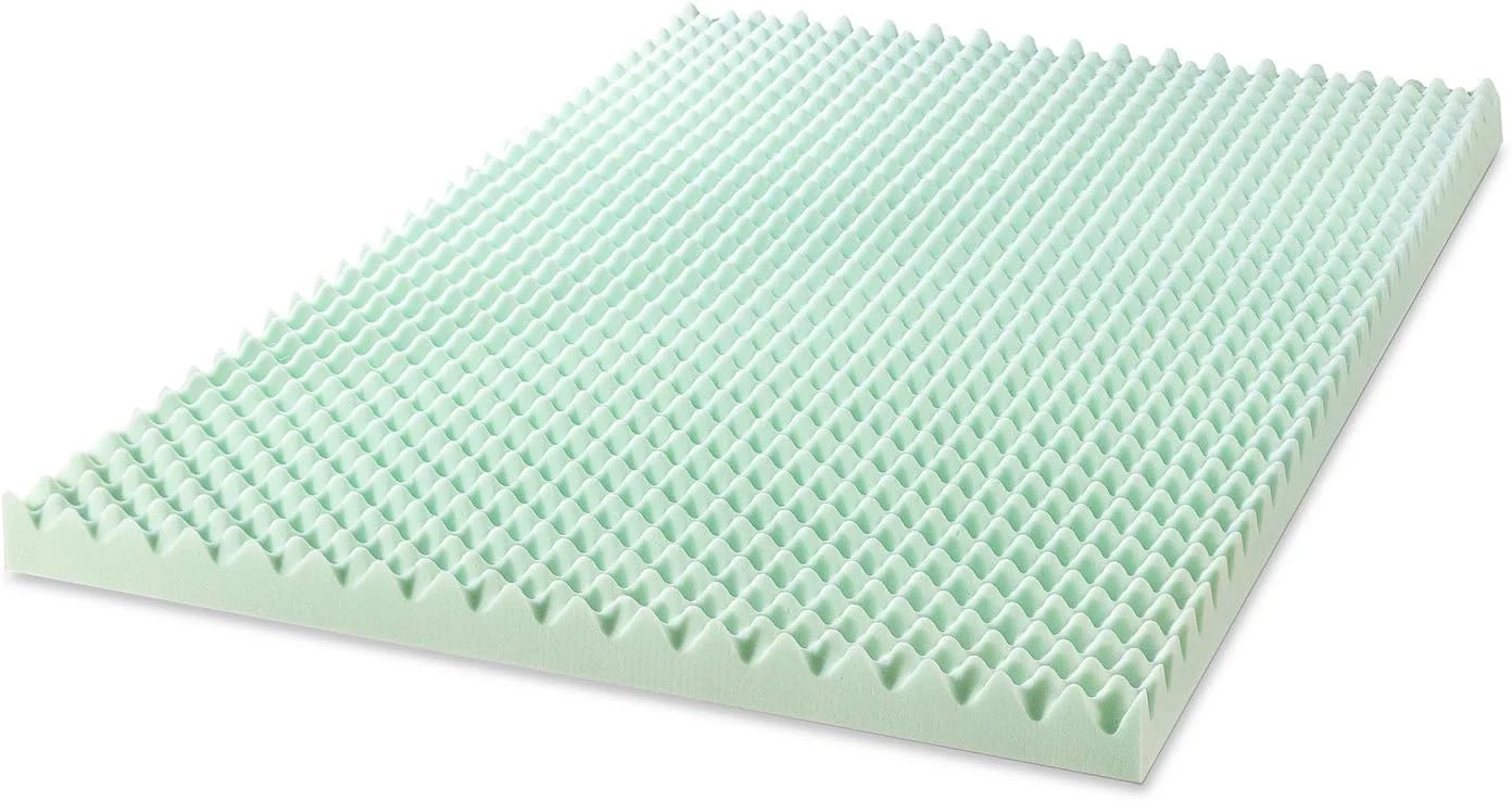 NEW - Best Price Mattress 4 Inch Egg Crate Memory Foam Mattress Topper with Calming Aloe Infusion, CertiPUR-US Certified, Full, Green - Retail $96 - Image 3