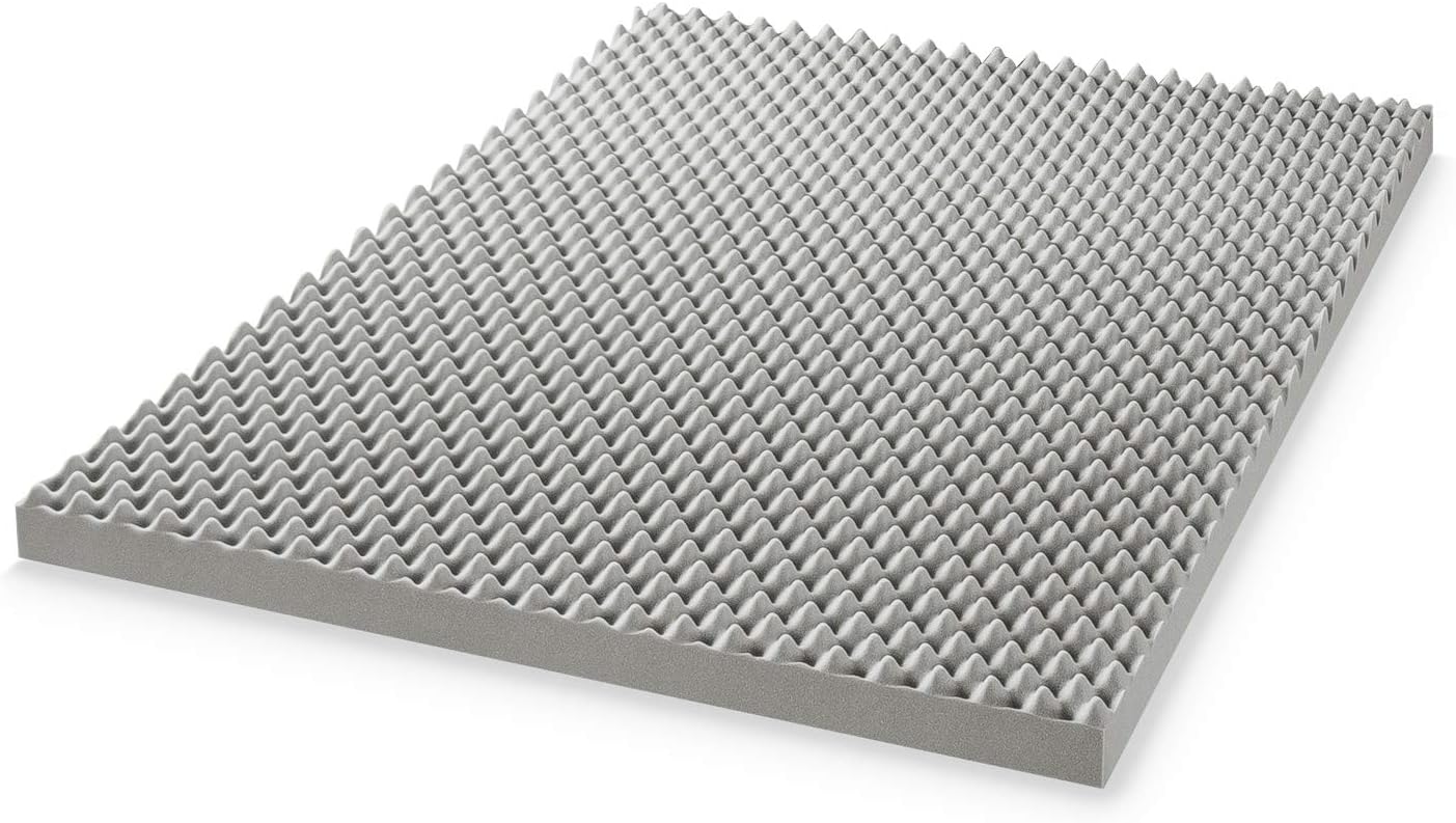 NEW - Best Price Mattress Mellow FULL 4 Inch Egg Crate Memory Foam Mattress Topper with Infusion, Charcoal Grey - Retail $81 - Image 6