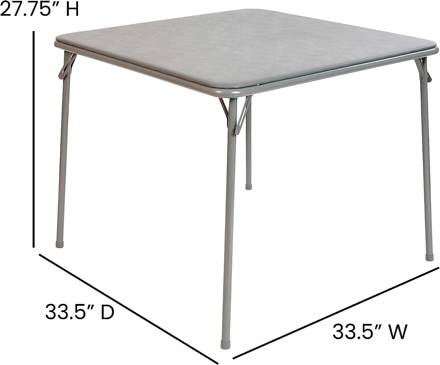 NEW - Flash Furniture Madelyn Folding Card Table - Gray | Portable Square Table with Collapsible Legs,Grey - Retail $58 - Image 3