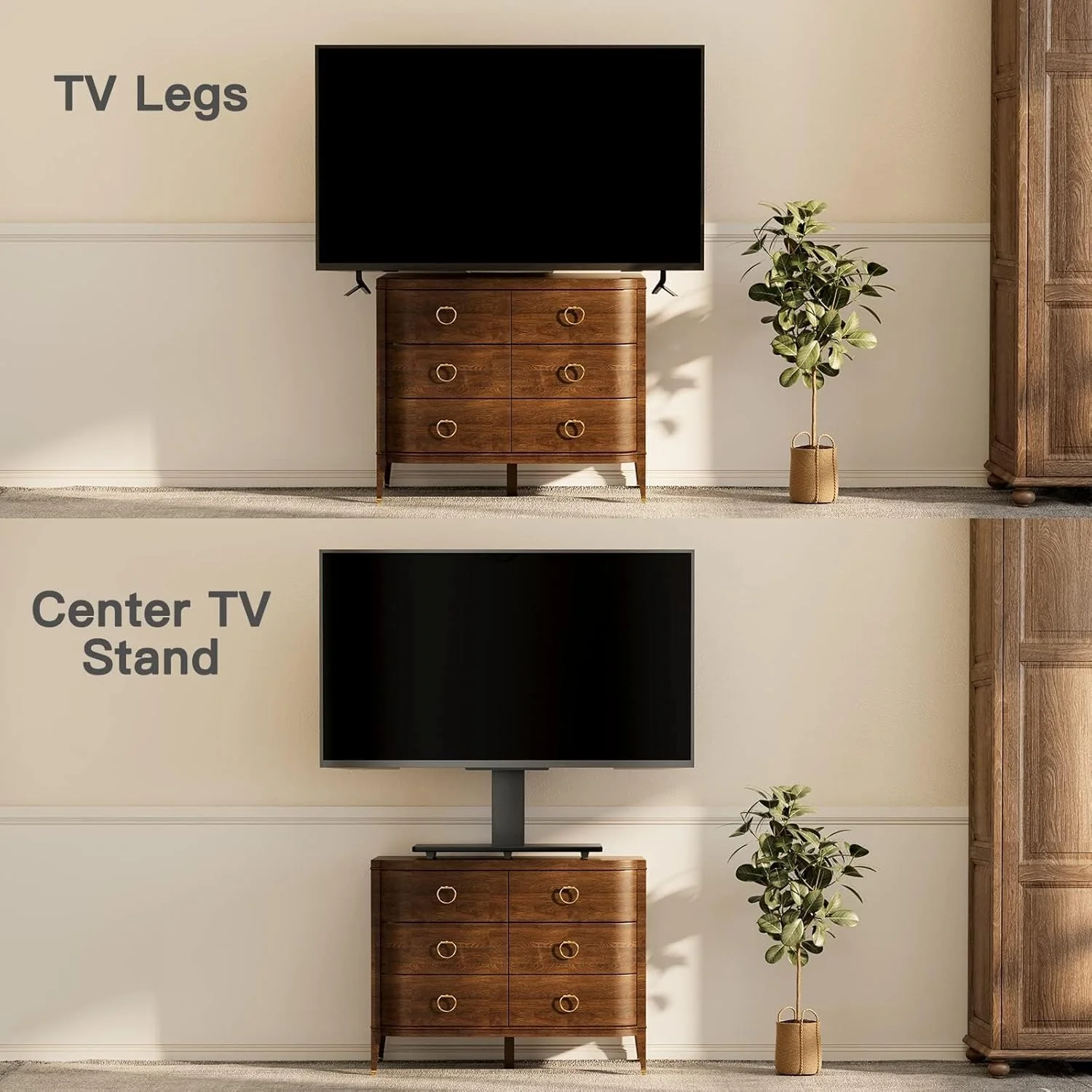 Marsail Universal TV Stand Base for 44-85 Inch LCD OLED Flat/Curved Screen TVs-Height Adjustable/Tall/Larger Table Top TV Stand Mount with Cable Management, VESA 800x400mm - Image 4