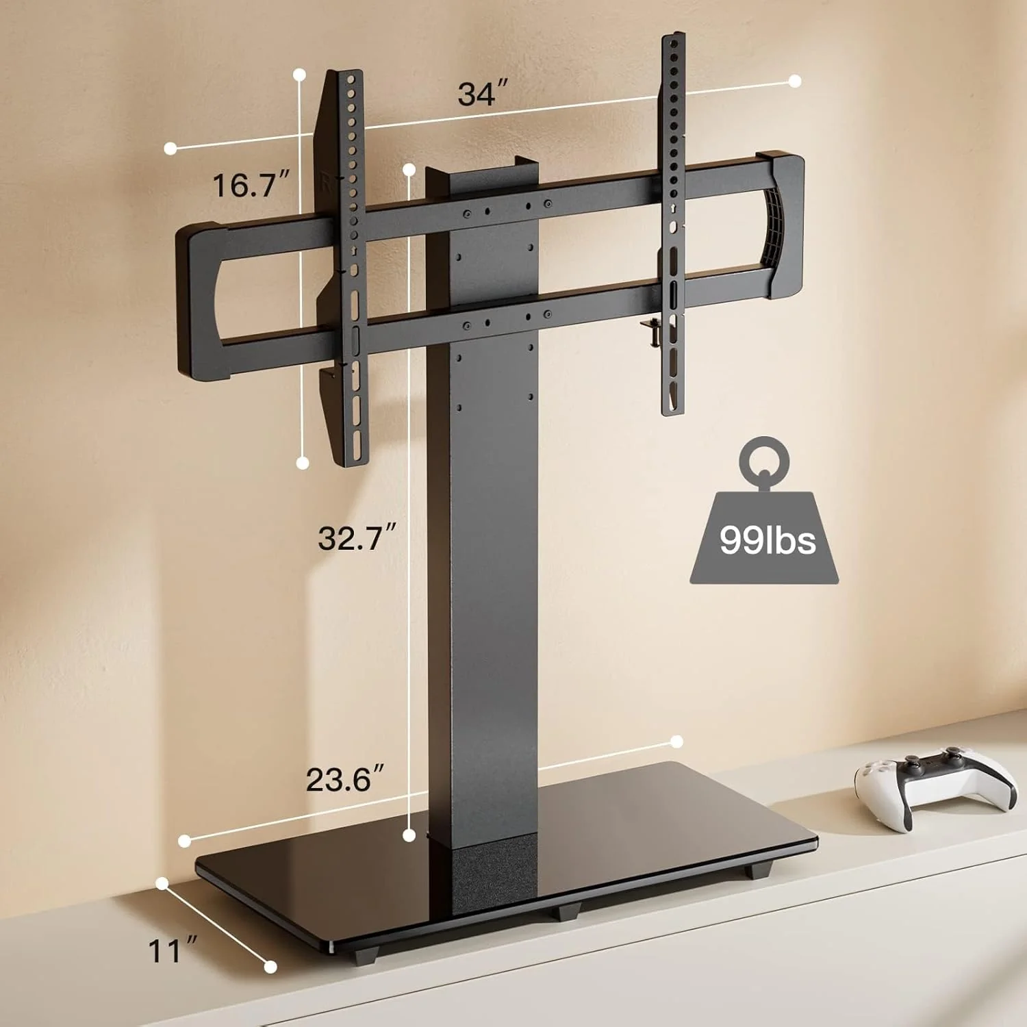 Marsail Universal TV Stand Base for 44-85 Inch LCD OLED Flat/Curved Screen TVs-Height Adjustable/Tall/Larger Table Top TV Stand Mount with Cable Management, VESA 800x400mm - Image 7