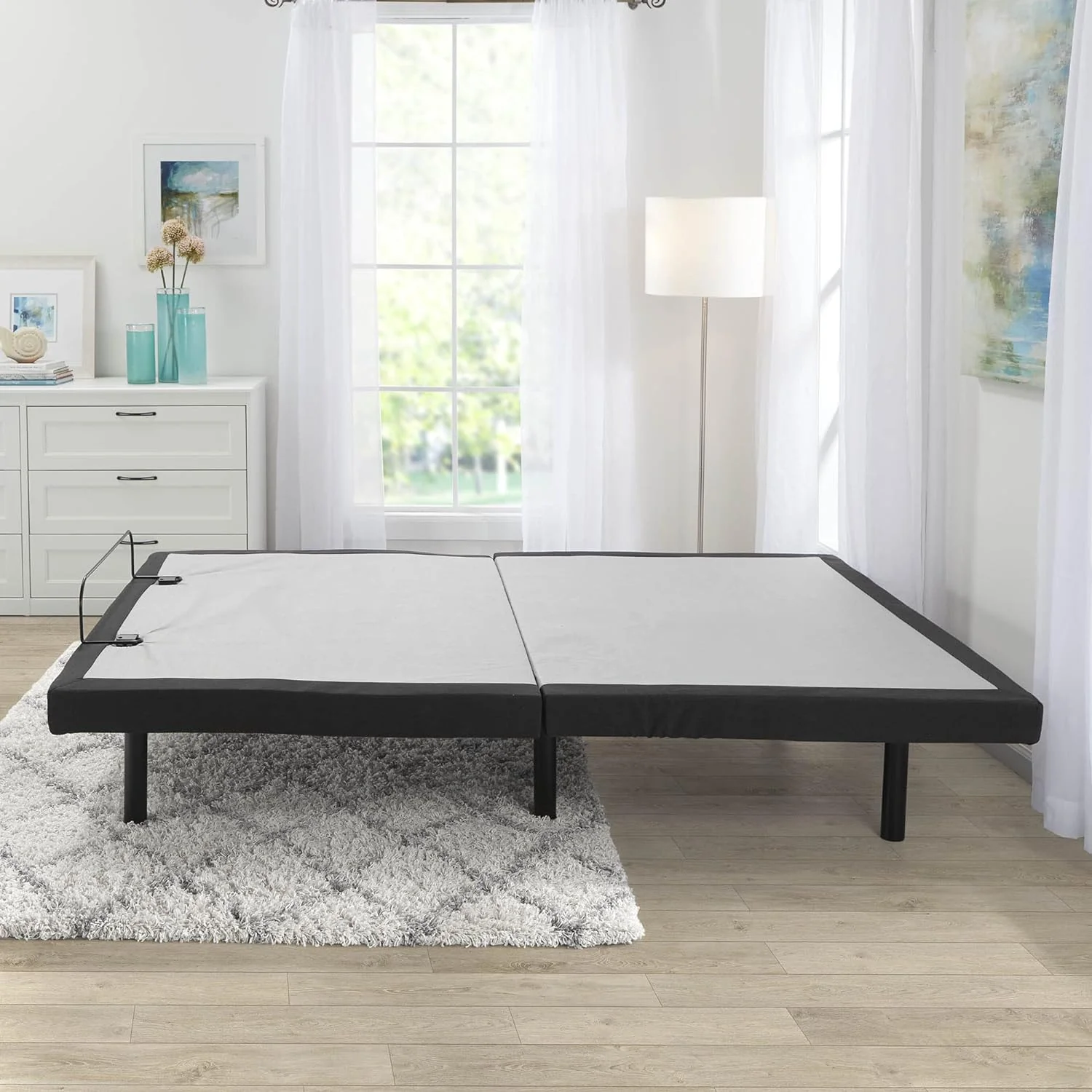 Nestl Adjustable Bed Frame, Adjustable Massage Bed Frame with Wireless Remote, Adjustable Bed Base Head & Foot Massage, Fast & Easy Assembly, USB Ports, LED Light, King Size Bed Frame - Retail $934 - Image 6