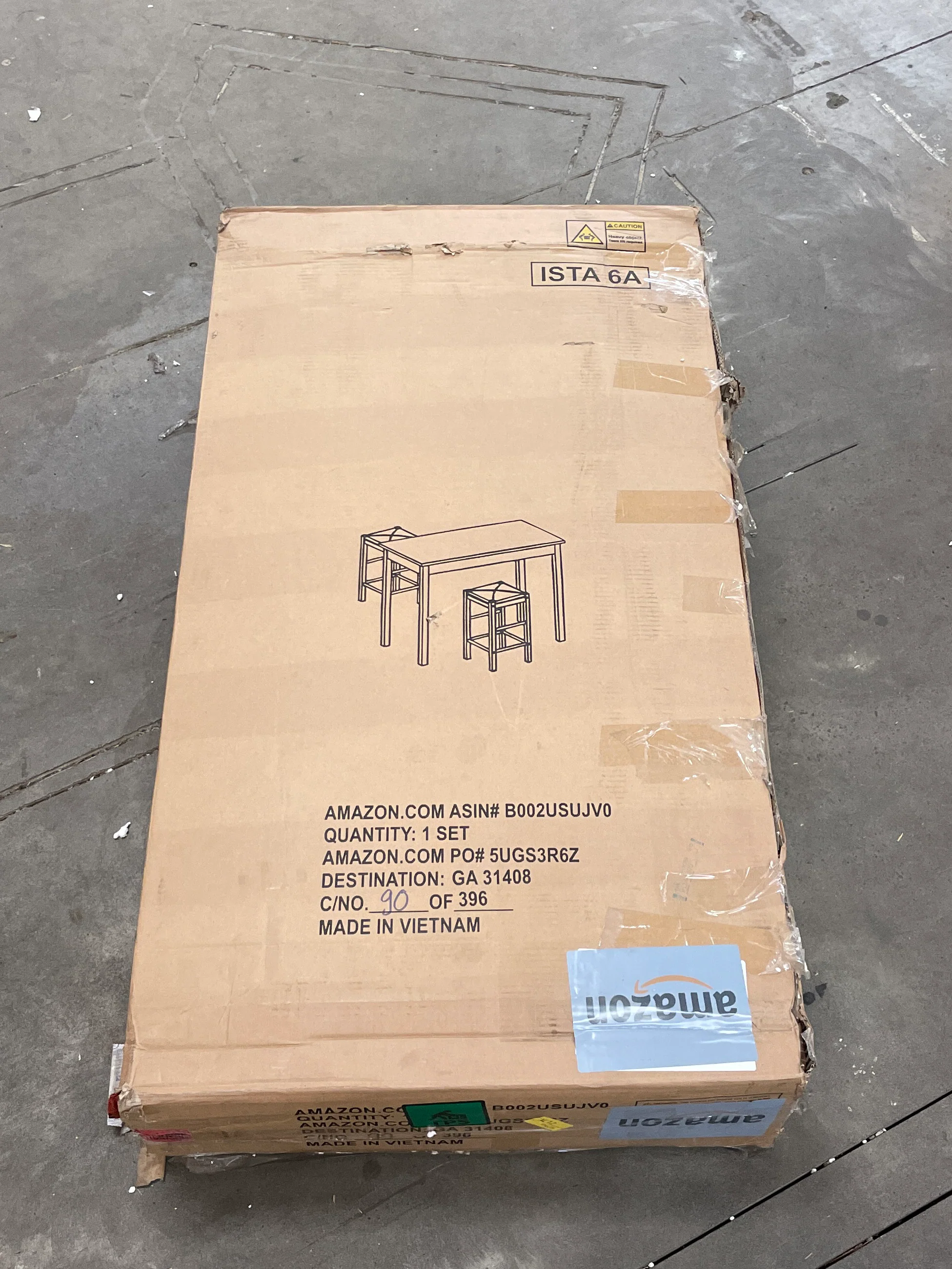 NEW - Linon Brown 3-Piece Table Faux Marble Tavern Set, 42" w x 22.25" d x 36" h - Retail $121 - Image 10