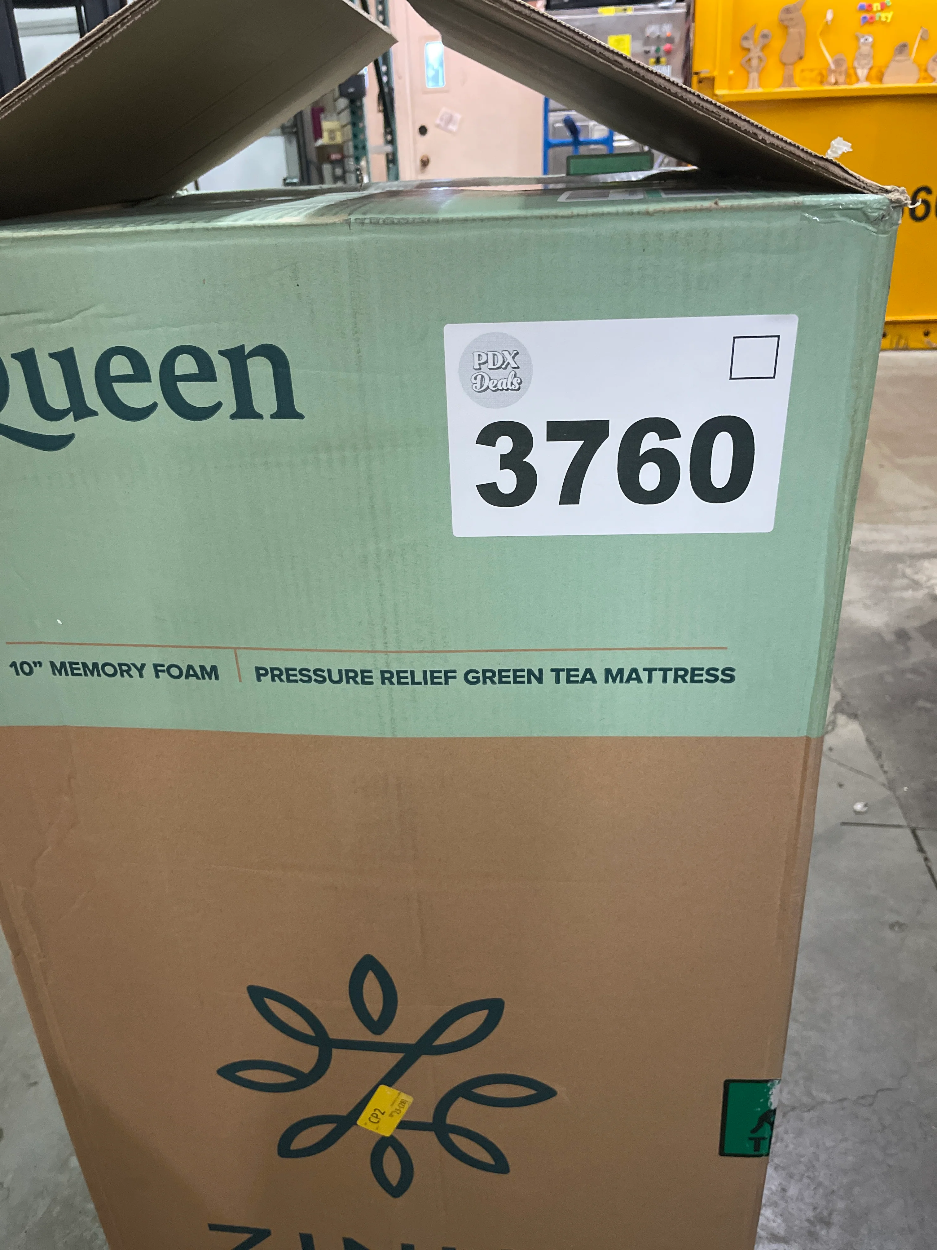 NEW - ZINUS QUEEN 10 Inch Green Tea Memory Foam Mattress, Fiberglass Free, Patented Custom Contour Support, Sturdy Base Foam, CertiPUR-US Certified, Bed-in-a-box, White - Retail $369 - Image 7