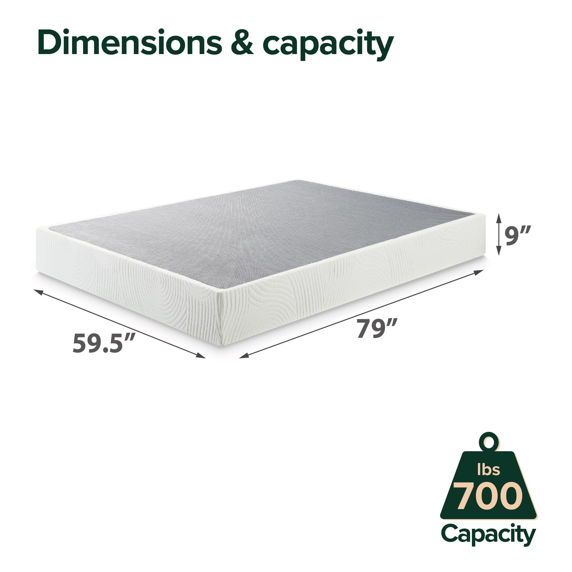 Zinus Victor 9 Inch Quick Lock High Profile Smart Box Spring / Mattress Foundation / Strong Steel Structure / Easy Assembly, Queen - Image 5