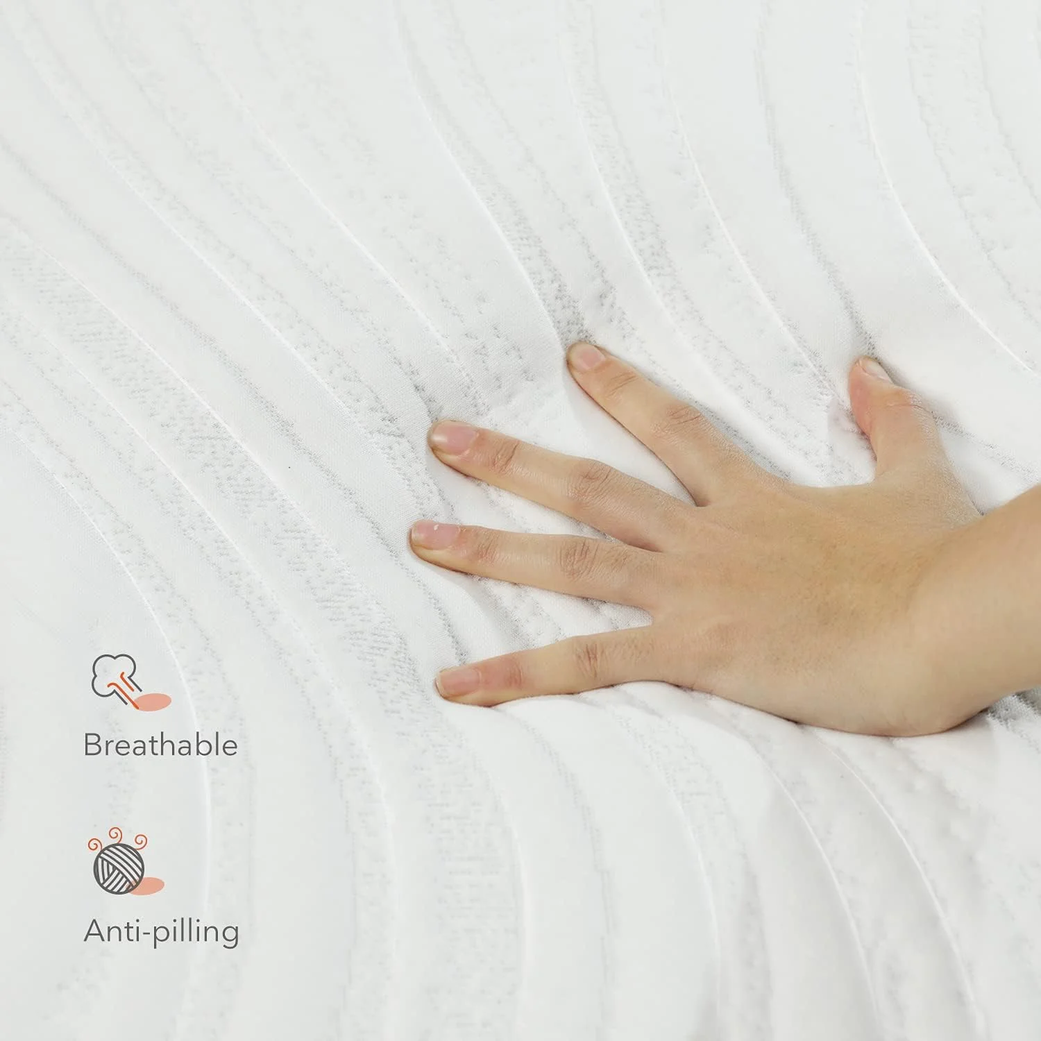 NEW - Sweetnight 8” QUEEN Hybrid Mattress with Gel Memory Foam & Pocket Innerspring for Cool Sleep & Spine Protection, Bed Mattress with Moisture Wicking Adaptive Cover, Medium Firm - Retail $199 - Image 5