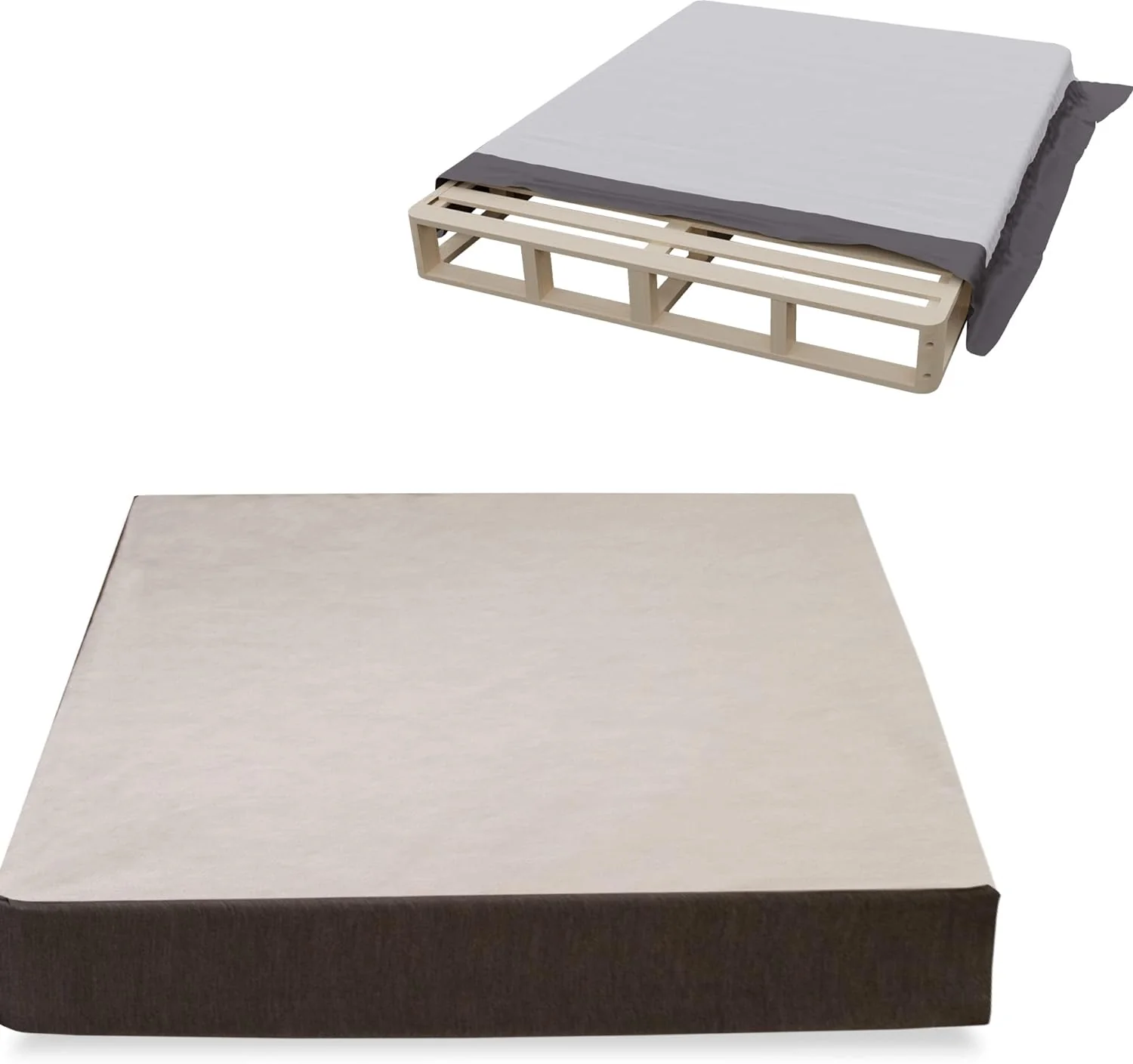 NEW - Spring Coil 8-Inch QUEEN High Profile Mattress Foundation / Â Strong Wood Structure/Easy Simple Assembly Box Spring, Queen, Black - Retail $180 - Image 2