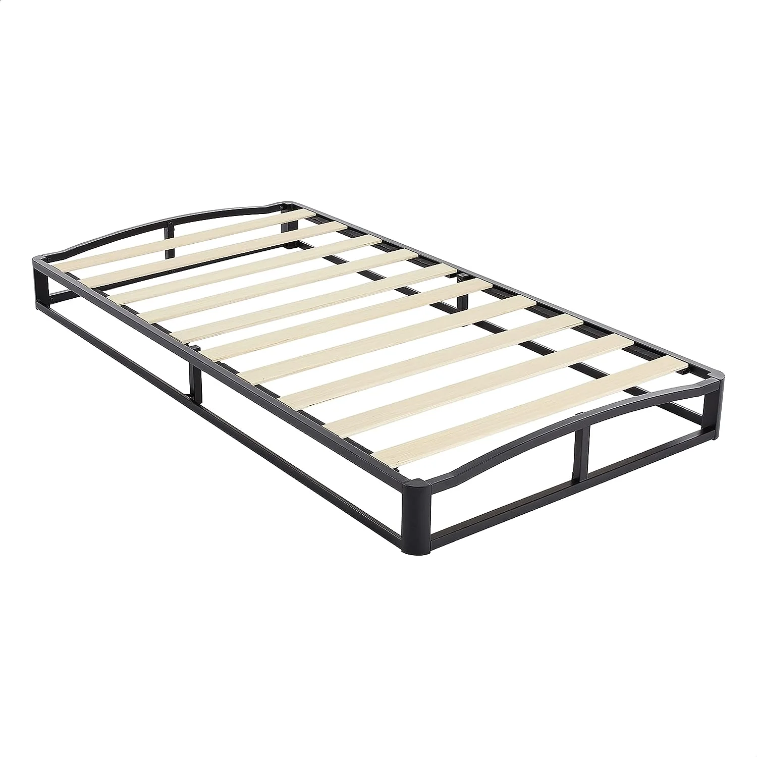 NEW - Amazon Basics Twin Metal Platform Bed Frame with Wood Slat Support, 10 Inches High, Black - Retail $106 - Image 5