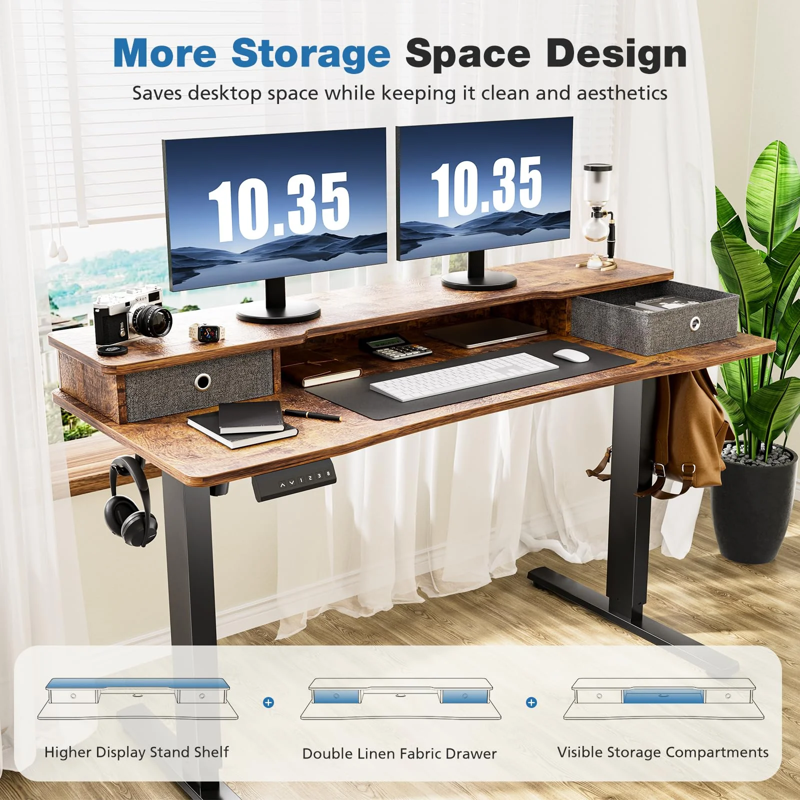 NEW - DUMOS 48 Inch Adjustable Height Computer Workstation - Image 5