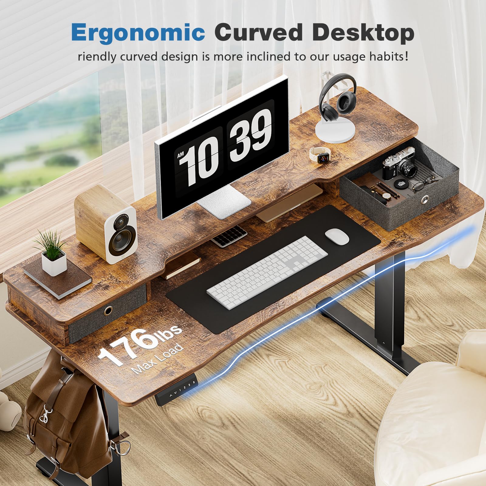 NEW - DUMOS 48 Inch Adjustable Height Computer Workstation - Image 6