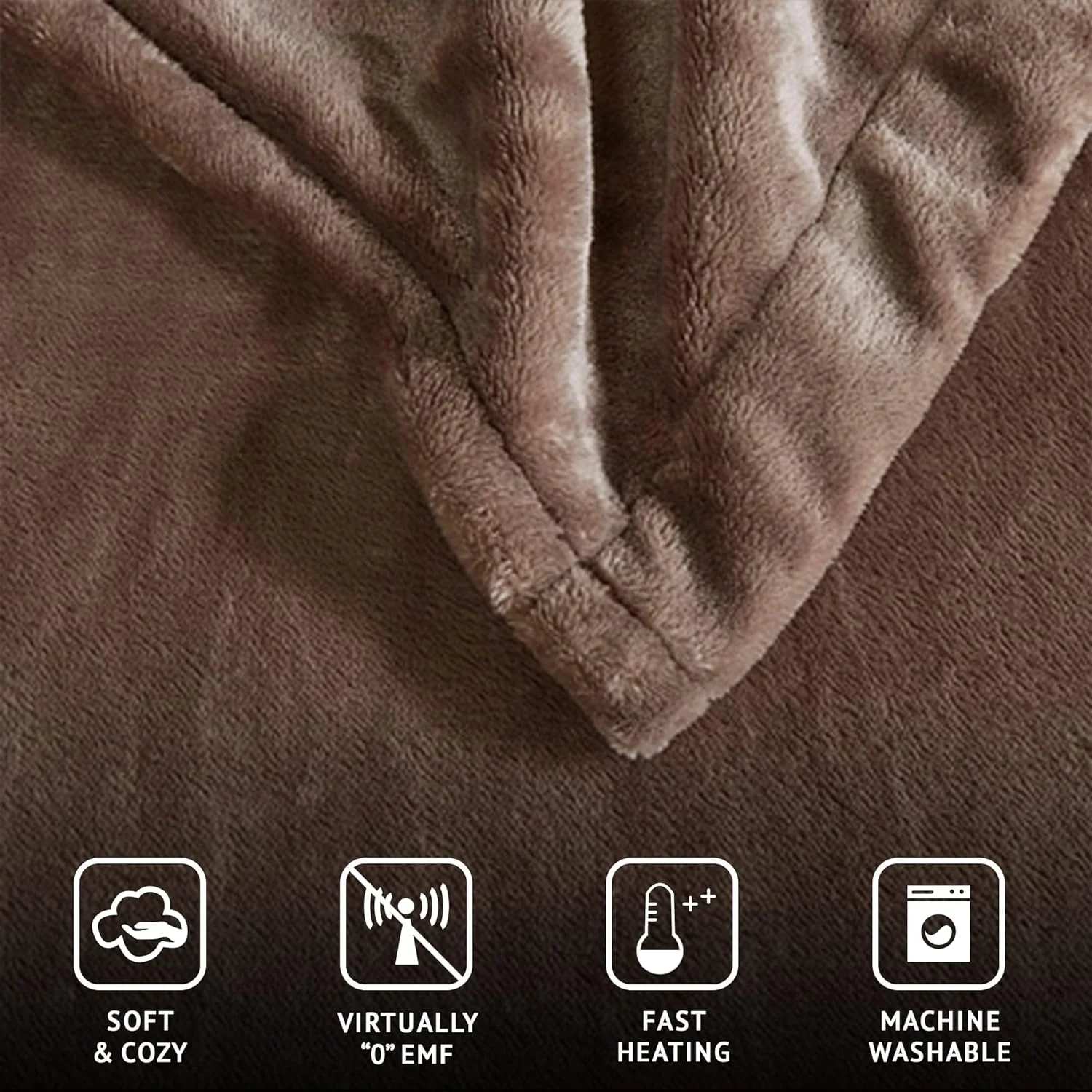 Beautyrest Heated Electric Blanket for Cold Weather, Fast Heating Heated Blanket, Auto Shut Off, Virtually Zero EMF, Multi Heat Setting, UL Certified, Mink Queen (90 inx84 in) - Retail $122 - Image 2